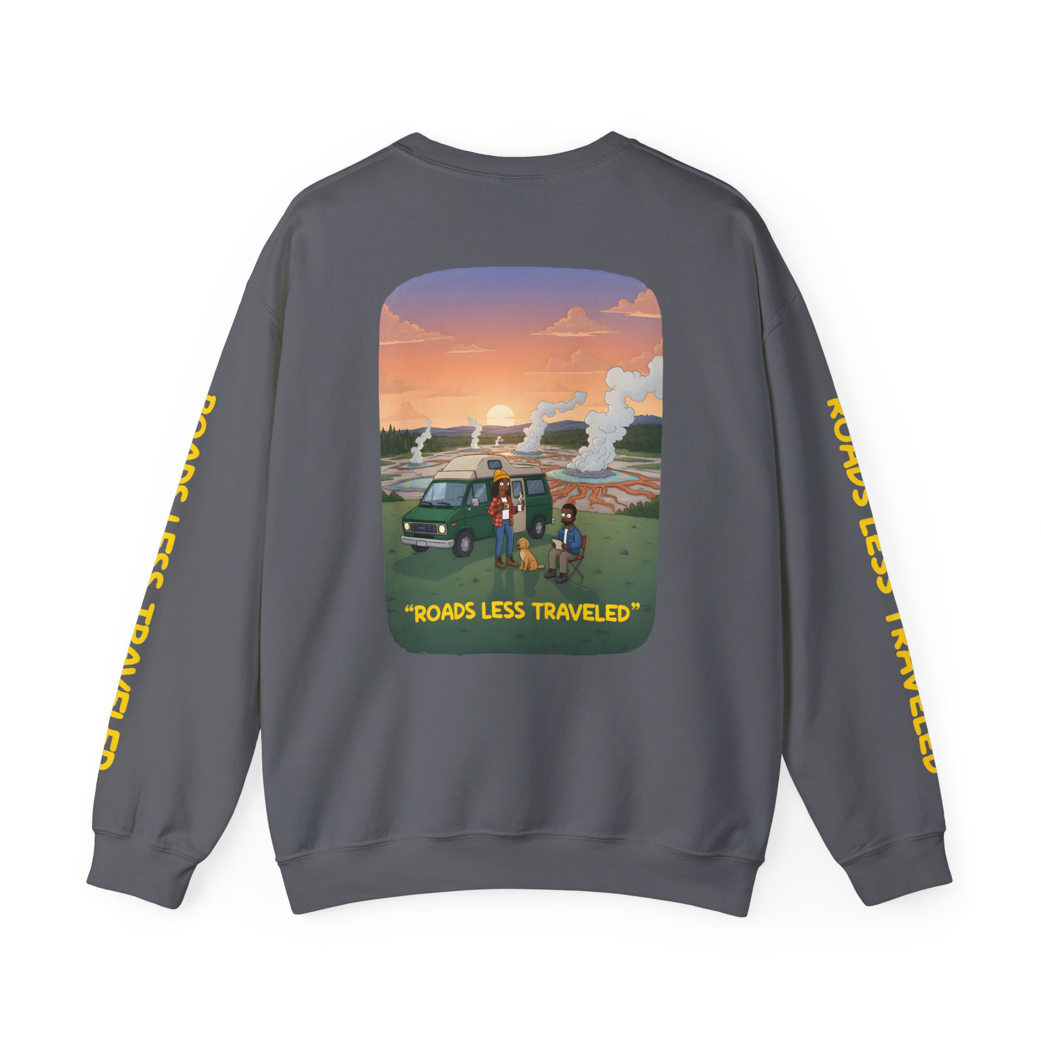 Unisex Heavy Blend™ Crewneck Sweatshirt — "Roads Less Traveled" Design Sitcom-Line