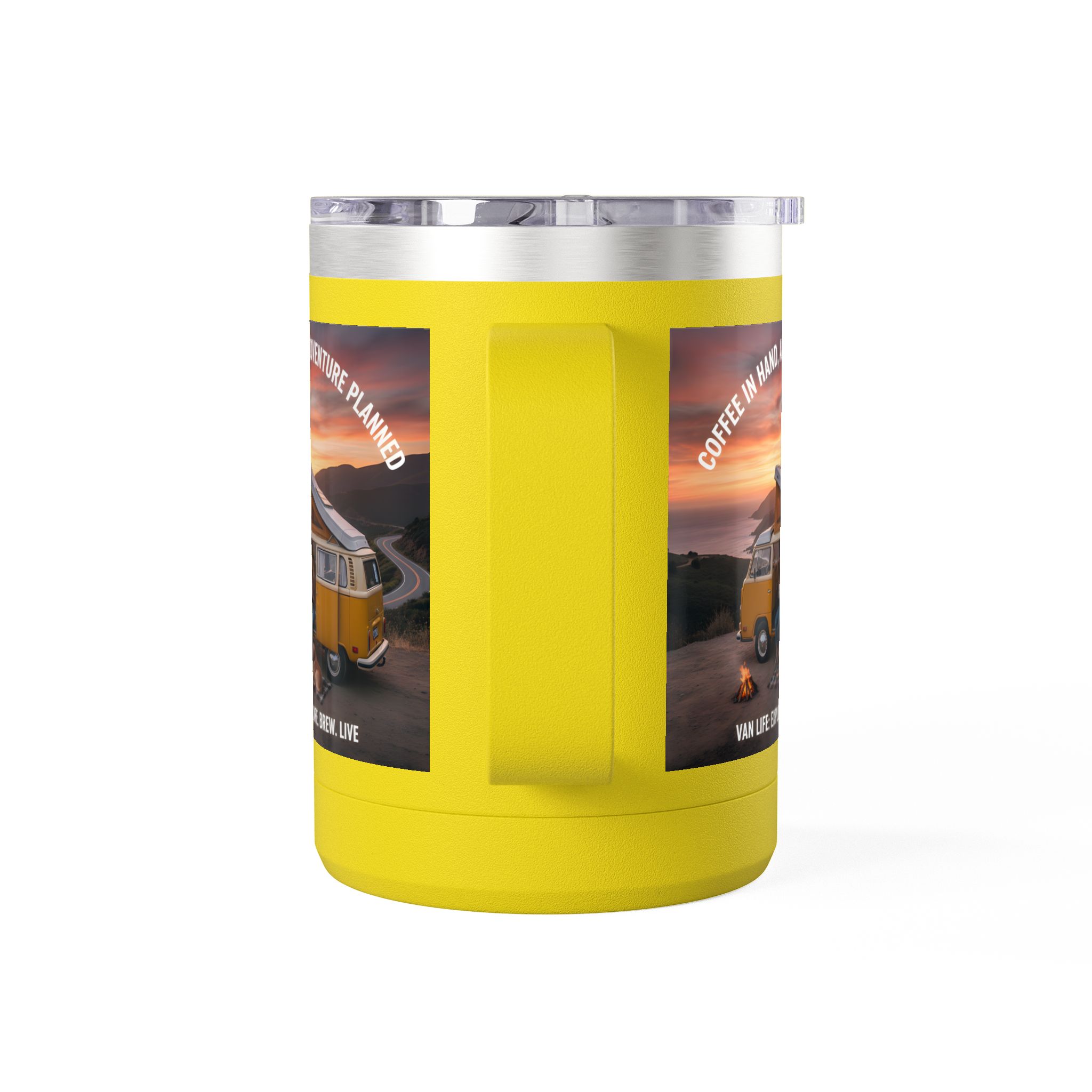 Coffee Mug Tumbler, 15oz — "Coffee in Hand, Adventure Planned"