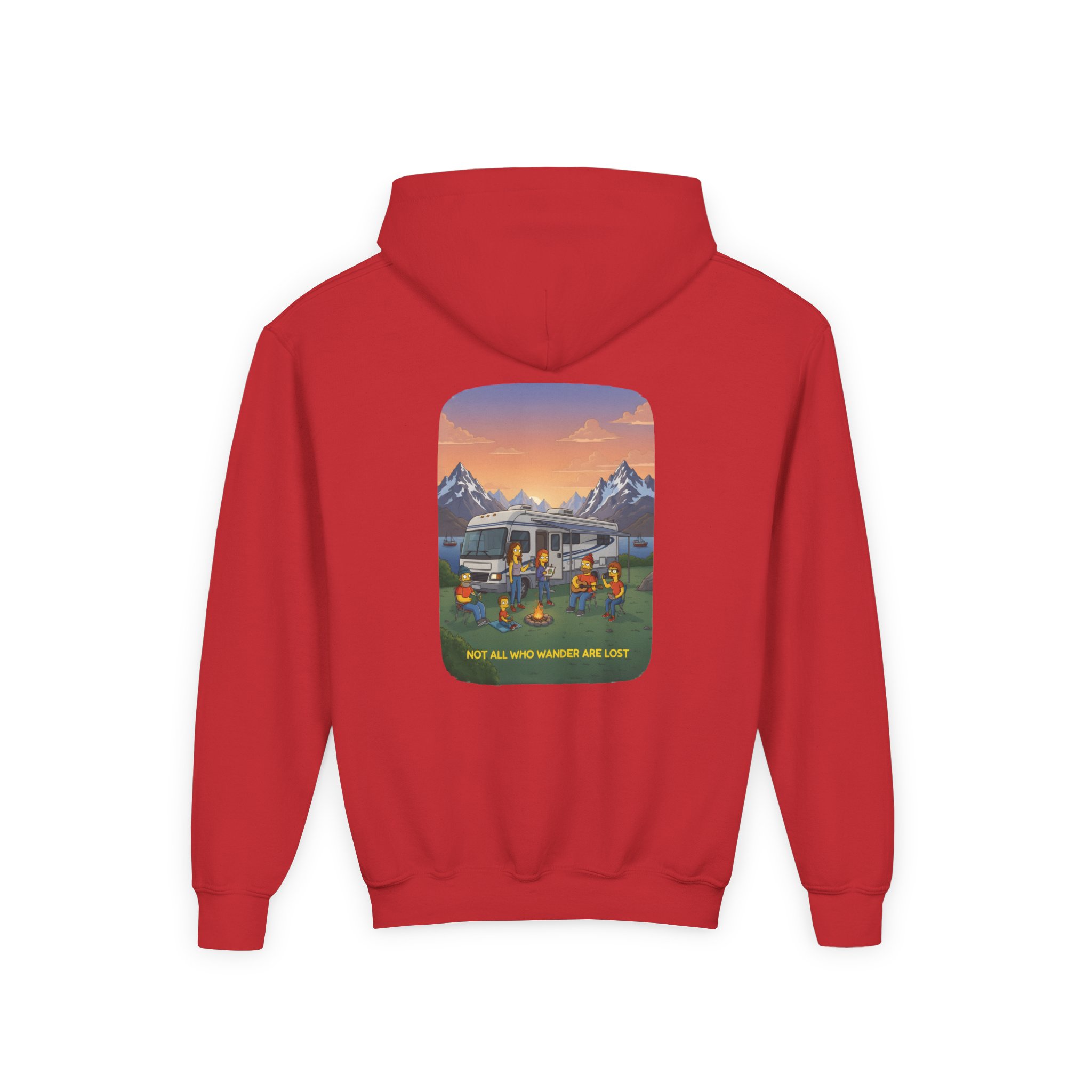 Youth Hoodie(Gildan) – "Not All Who Wander Are Lost" (Design Sitcom-Line)