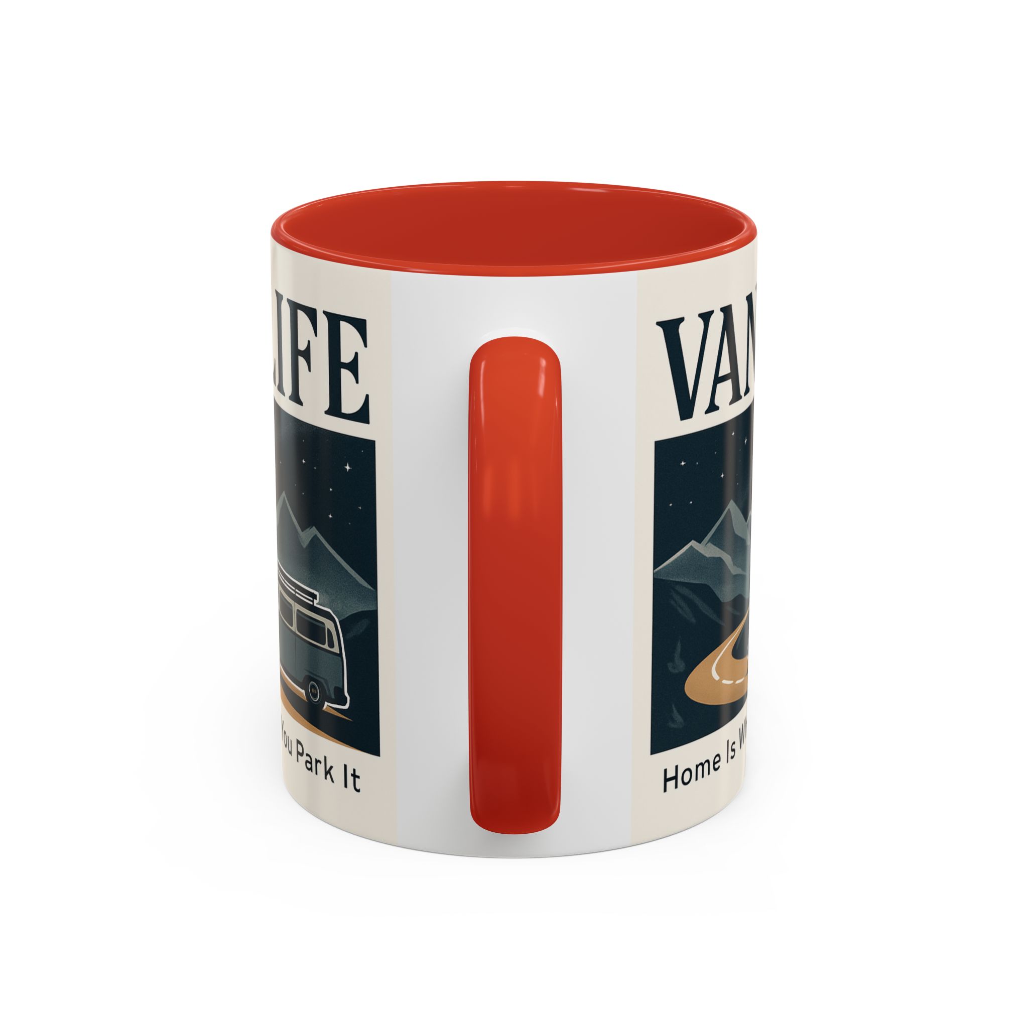 Coffee Mug — "Vanlife - Home Is Where You Park It" Accent Campervan Travel Mug
