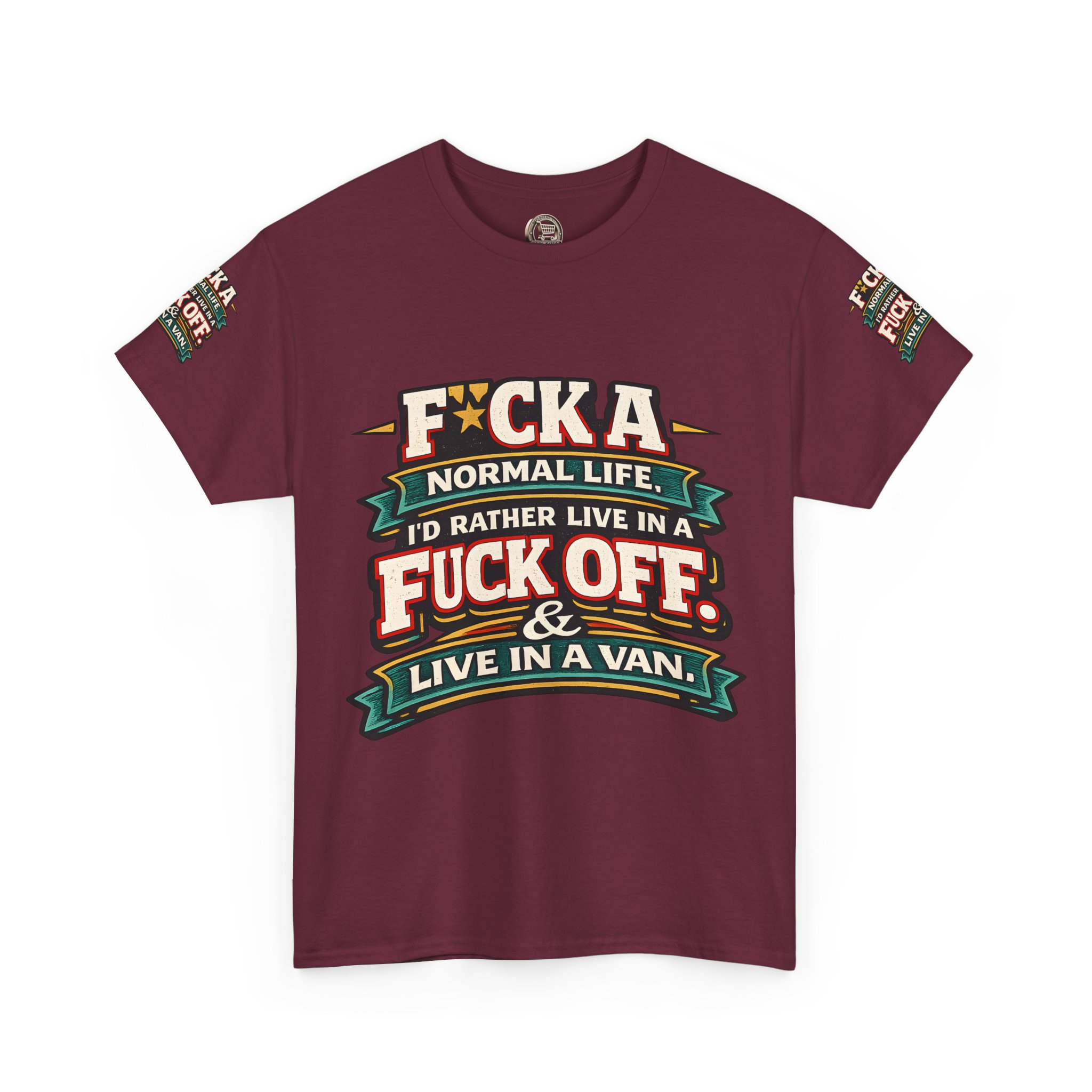 Unisex Heavy Cotton Tee — "Fuck A Normal Life" Design F**K-Line