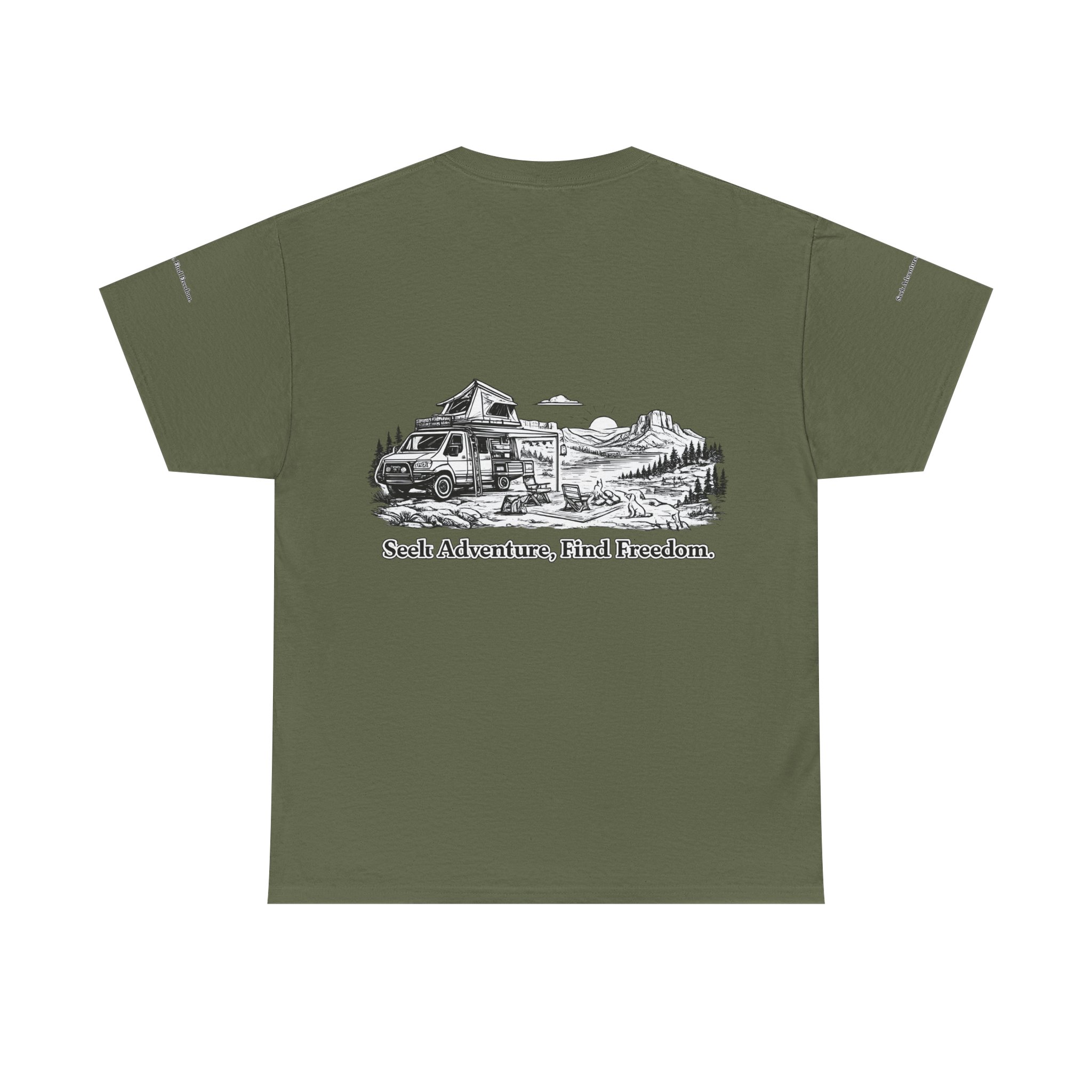 10484668490933508271_2048.jpeg Unisex Heavy Cotton Tee — "Seek Adventure, Find Freedom" Design Minimal-Line