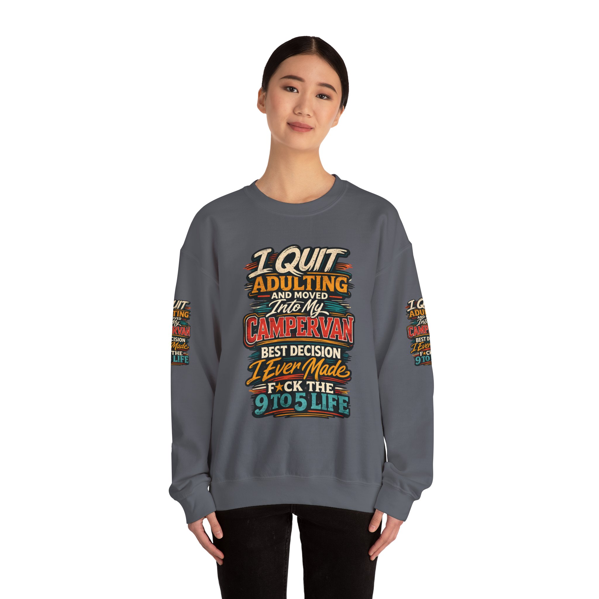 1048865294453773180_2048.jpeg Unisex Heavy Blend™ Crewneck Sweatshirt — "I Quit Adulting" Design F**K-Line