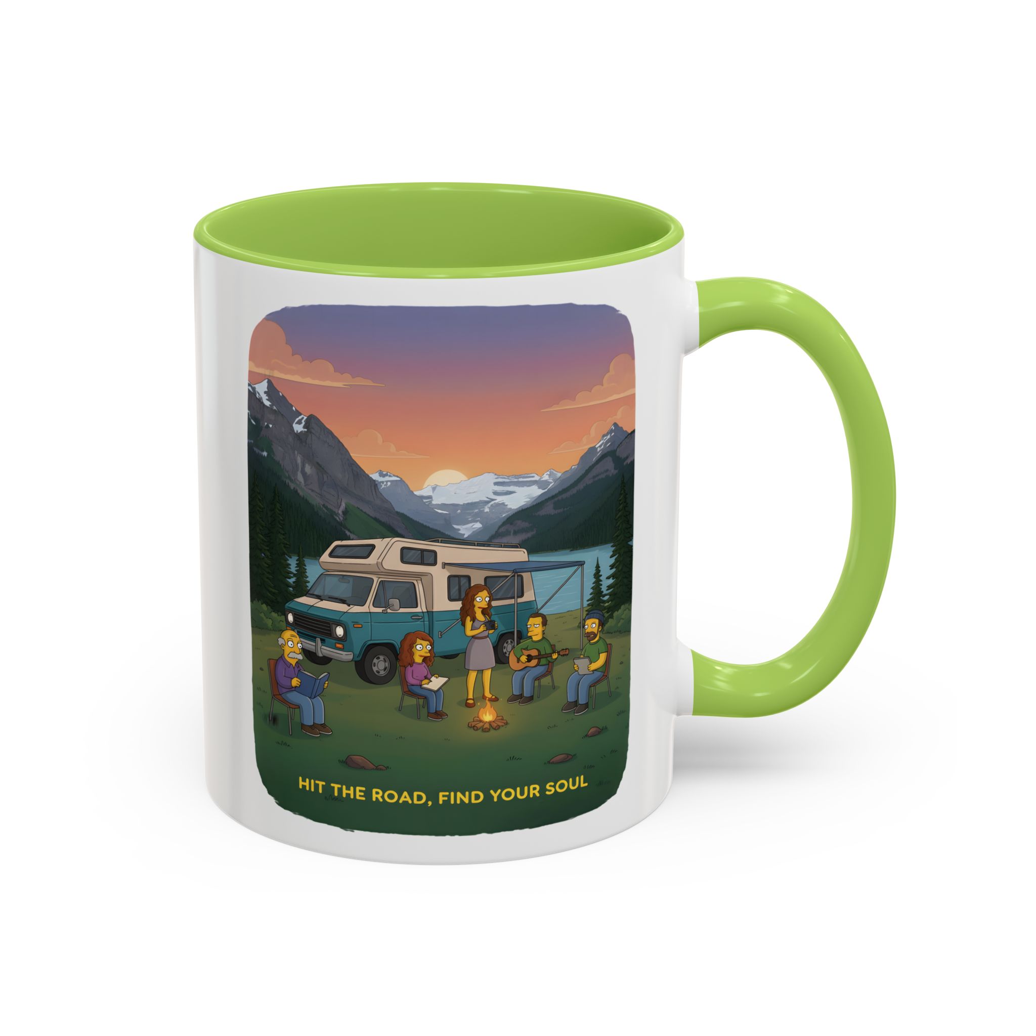 Accent Coffee Mug (11, 15oz) — "Hit The Road-Find Your Soul" Design Sitcom-Line