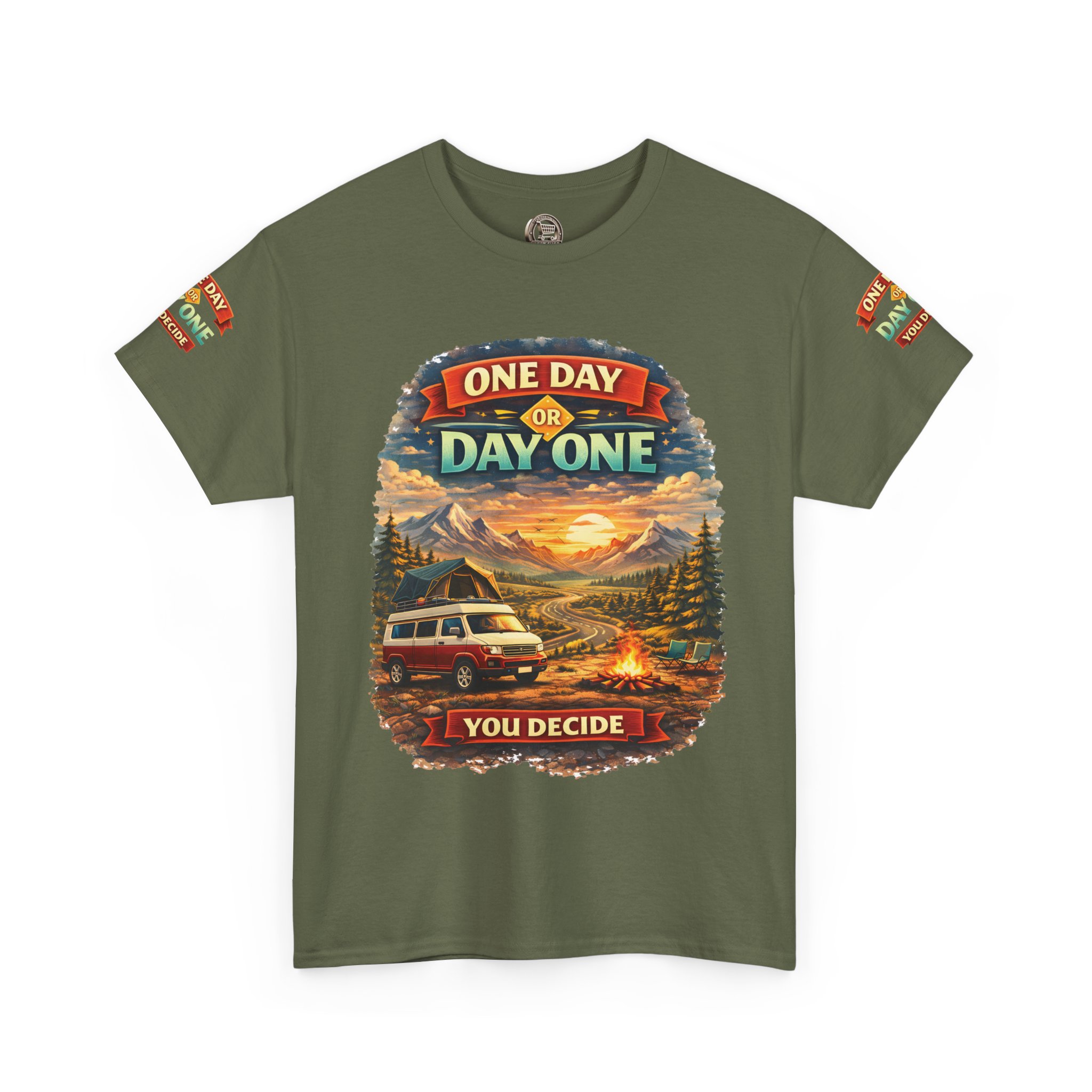 10495098591903427141_2048.jpeg Unisex Heavy Cotton Tee — "One Day Or Day One" Design Scenic-Line