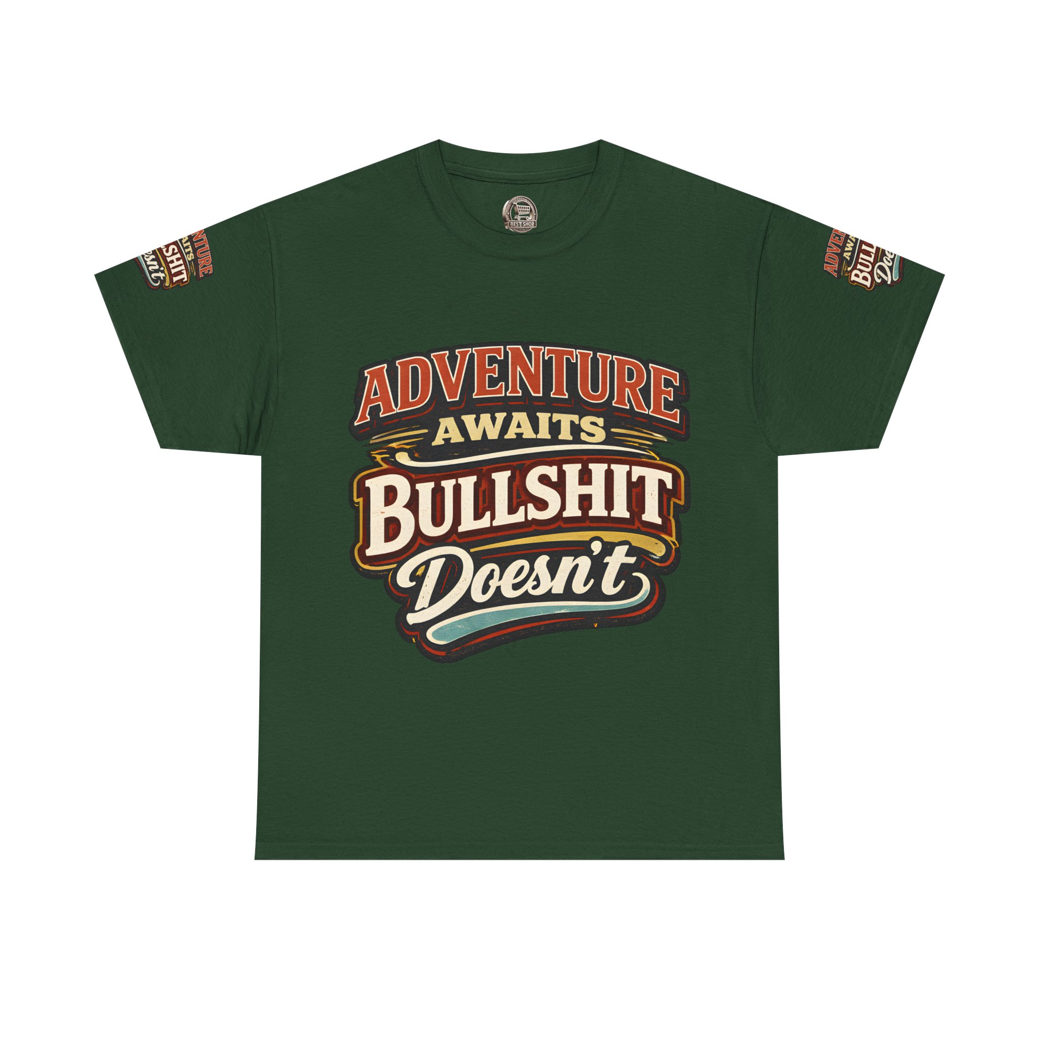 Unisex Heavy Cotton Tee — "Adventure Awaits" Design F**K-Line