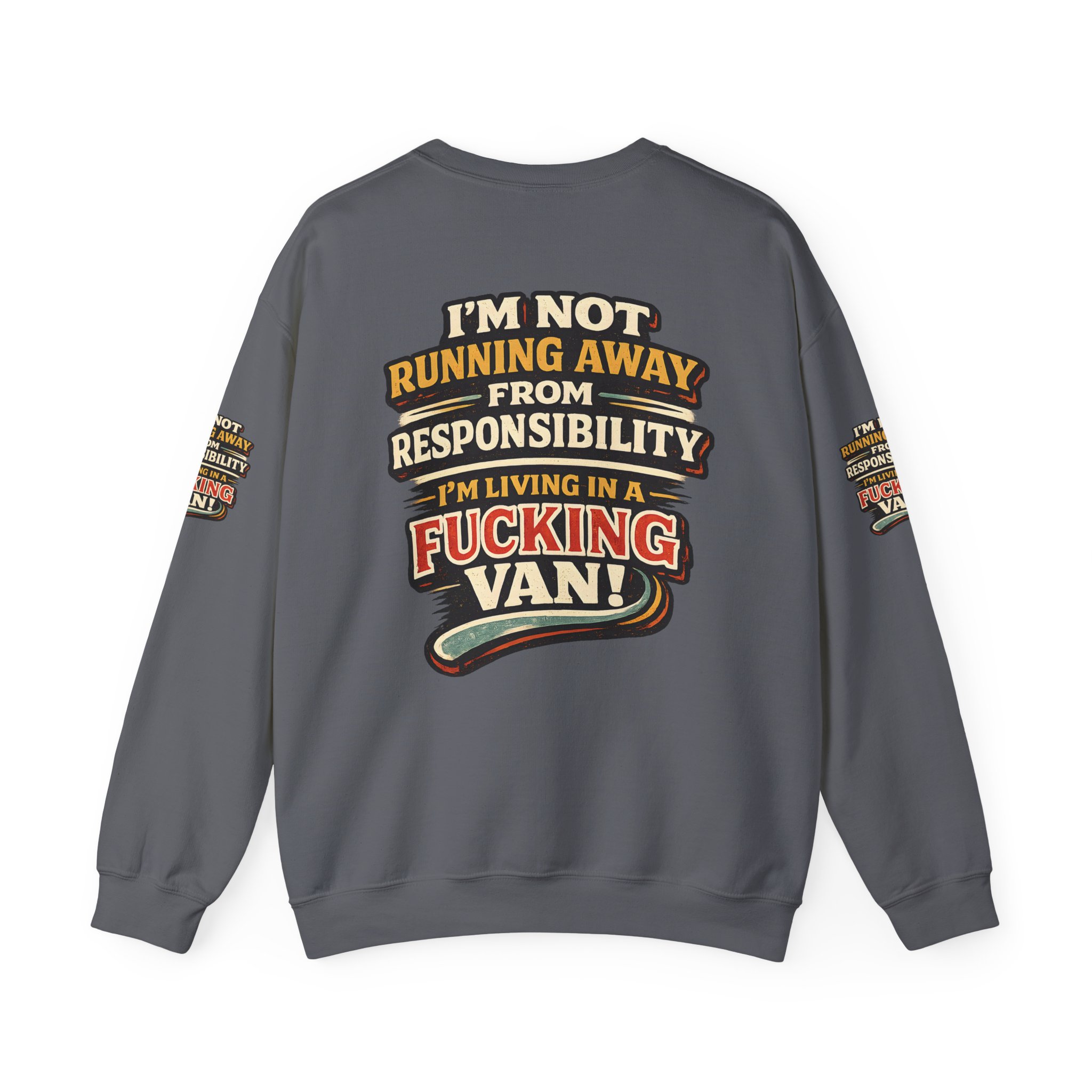 10521547871363295235_2048.jpeg Unisex Heavy Blend™ Crewneck Sweatshirt — "I`m Not running Away" Design F**K-Line