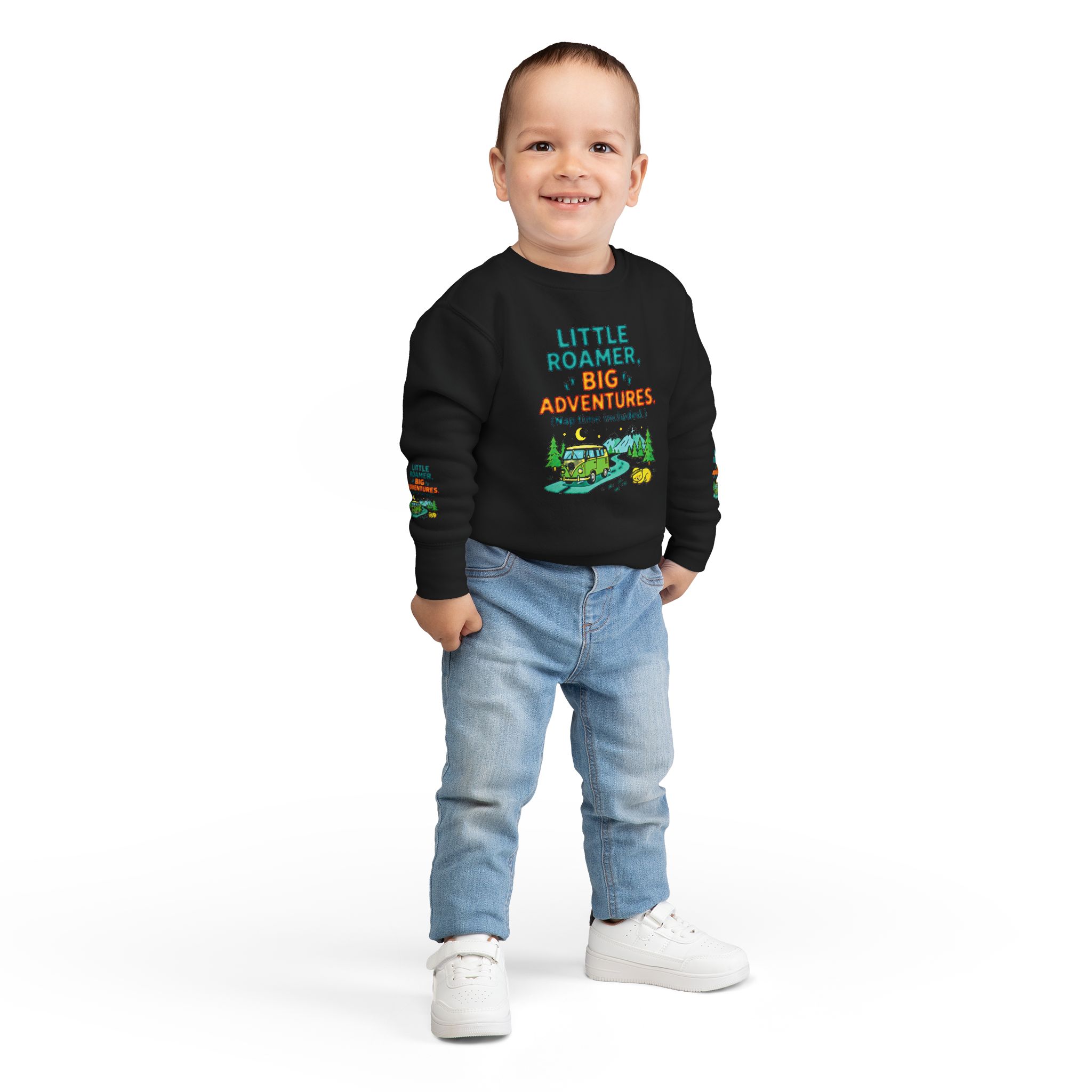 Toddler Sweatshirt(Rabbit Skins) — "Little Roamer, Big Adventures-Nap Time Included" Camper Pullover