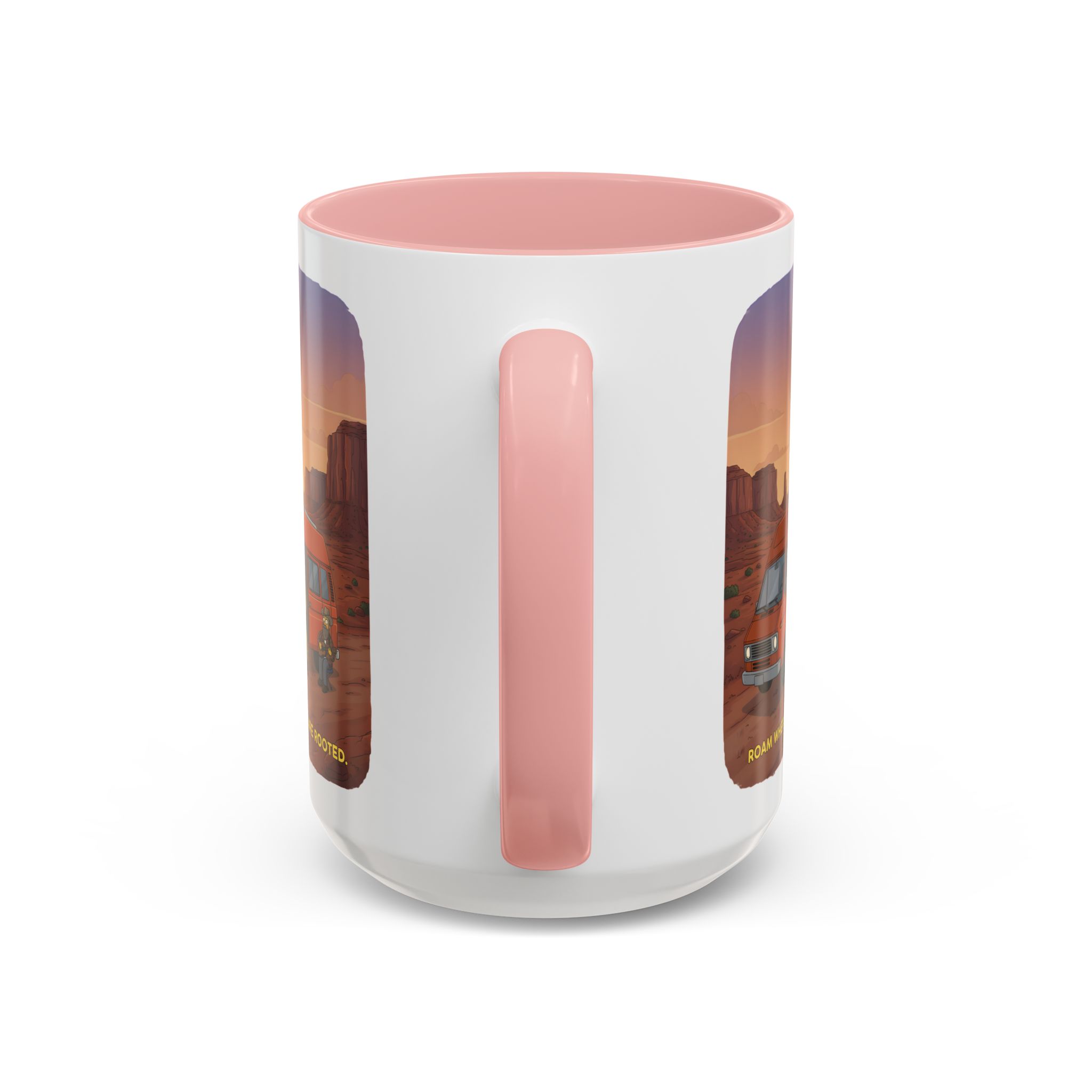 Accent Coffee Mug (11, 15oz) — "Roam Where You Are Rooted" Design Sitcom-Line