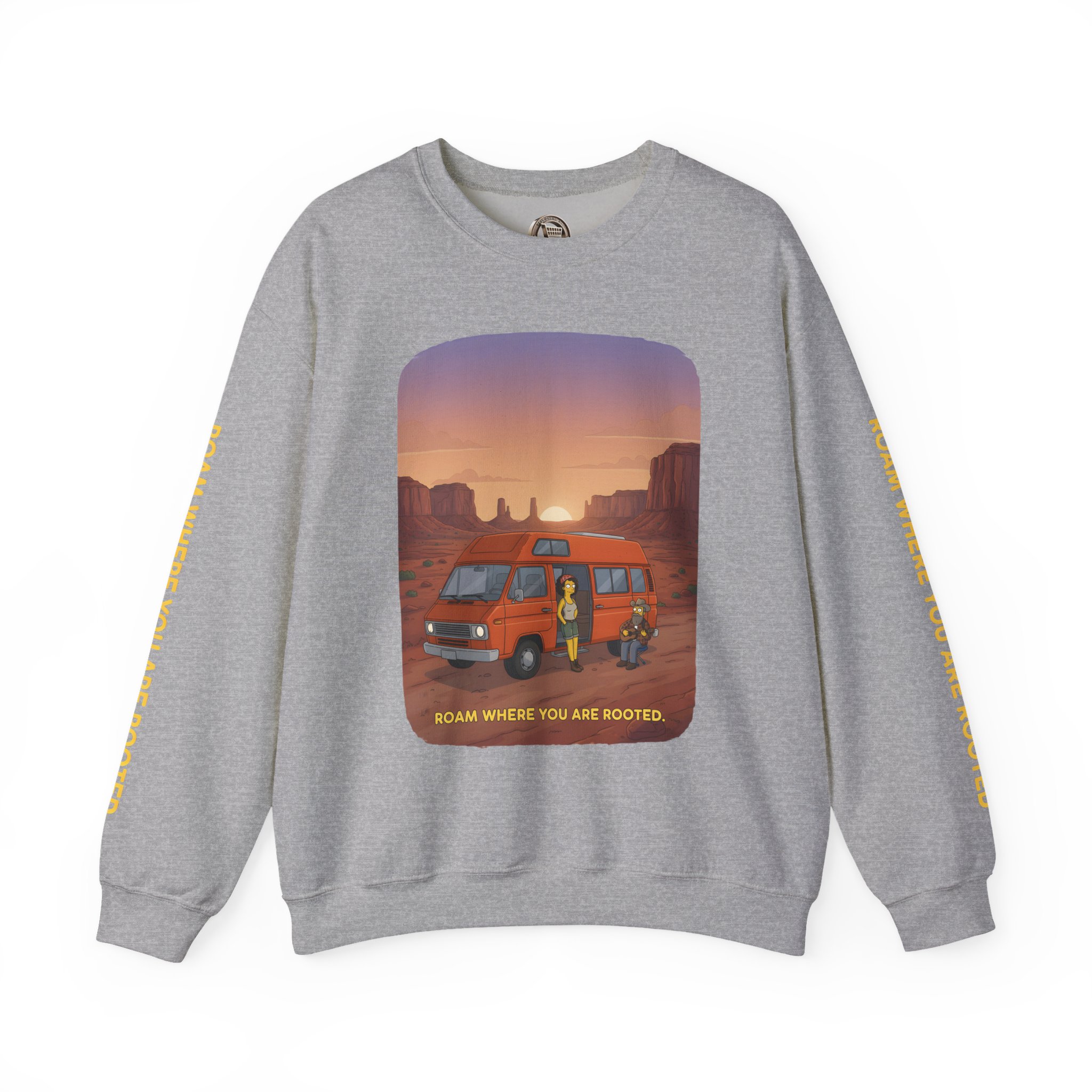 10527133127867731985_2048.jpeg Unisex Heavy Blend™ Crewneck Sweatshirt — "Roam Where You Are Rooted" Design Sitcom-Line