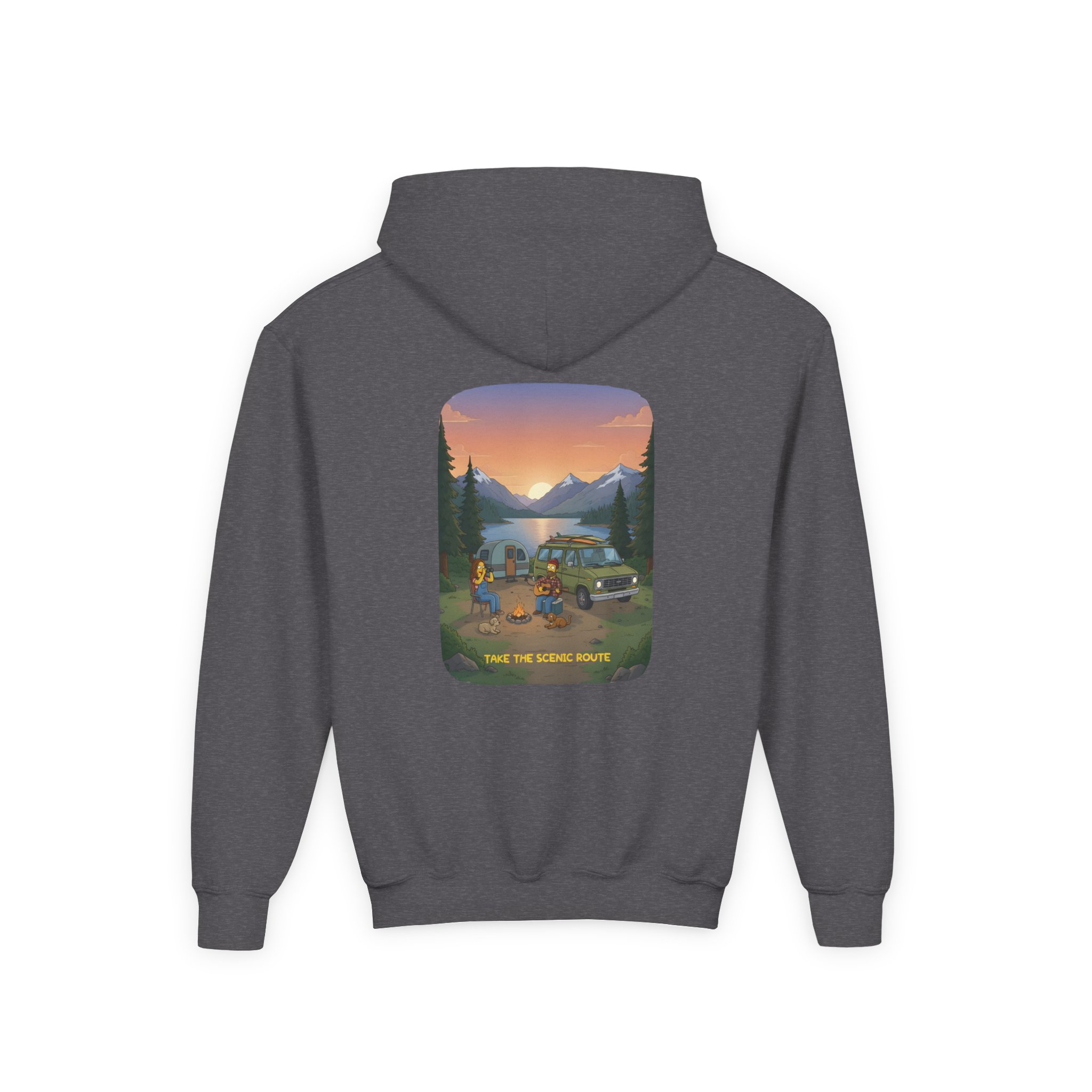 10527486323674289809_2048.jpeg Youth Hoodie(Gildan) – "Take The Scenic Route" (Design Sitcom-Line)