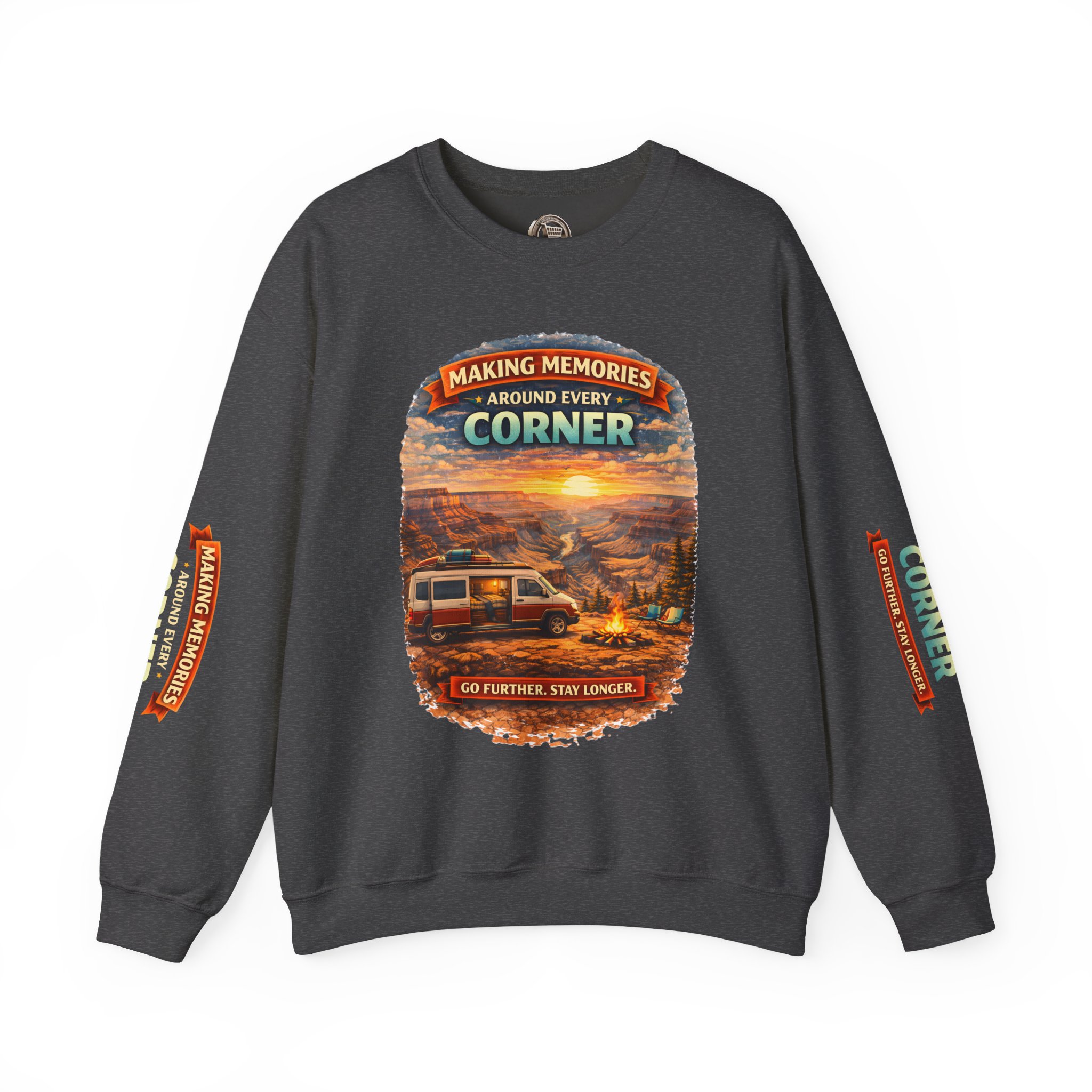 Unisex Heavy Blend™ Crewneck Sweatshirt — "Making Memories Around Every Corner" Design Scenic-Line
