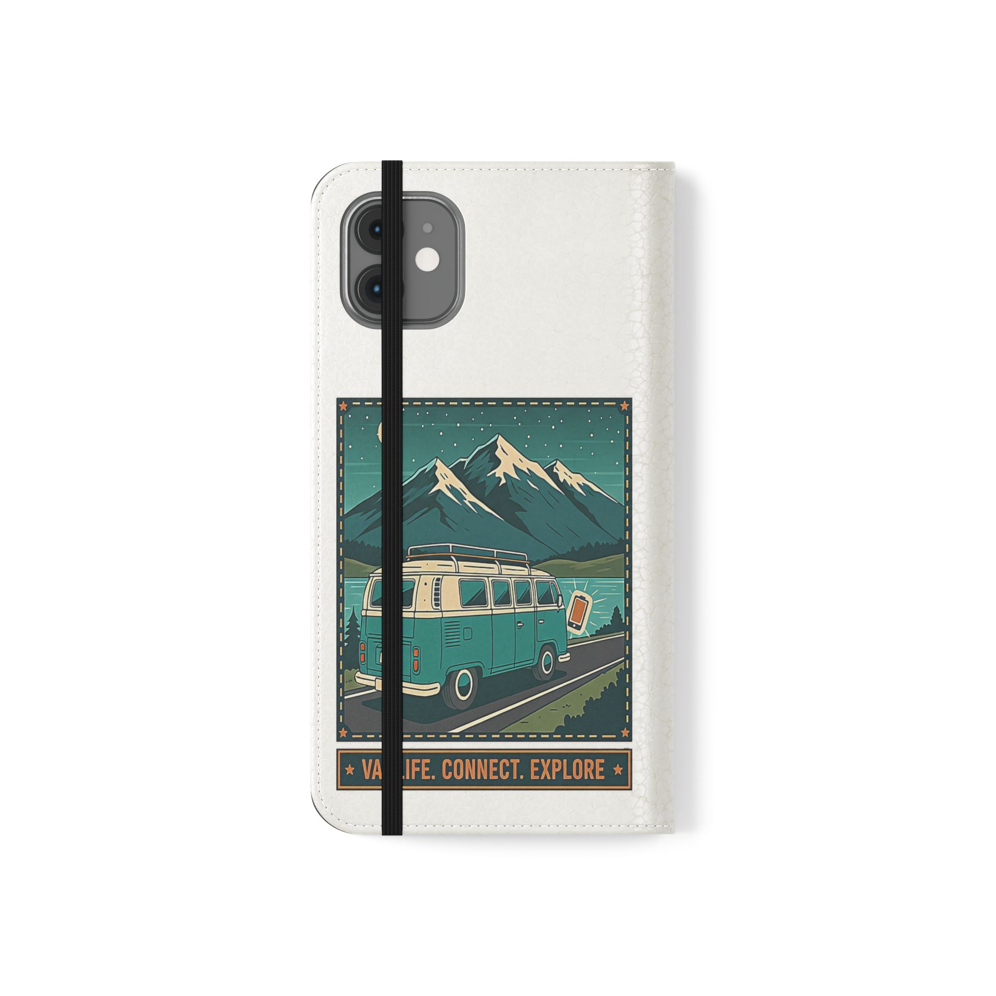 Flip Phone Case — “WiFi Where the Roam Is” Vanlife Wallet Case