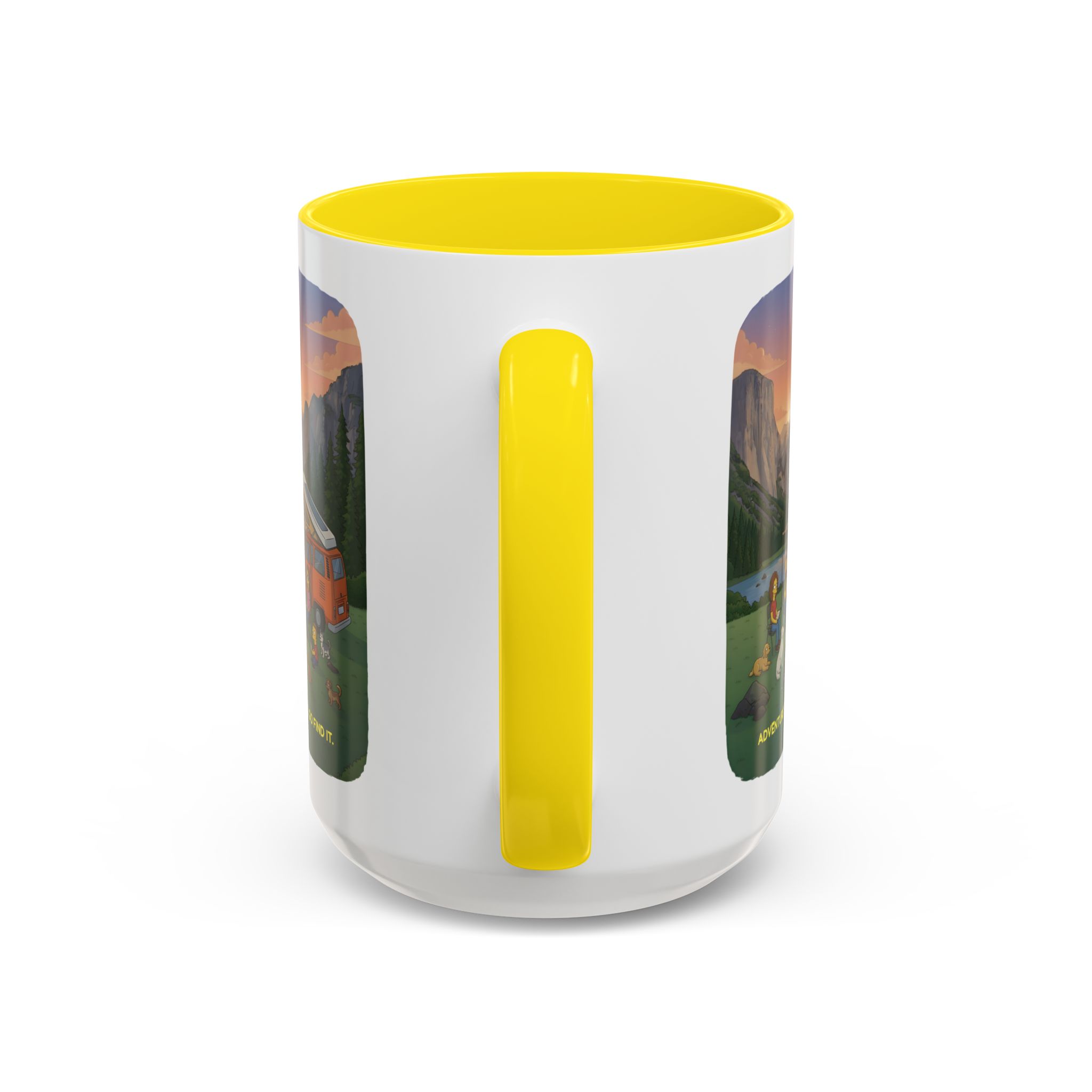 Accent Coffee Mug (11, 15oz) — "Adventure Awaits-Go Find It"" Design Sitcom-Line
