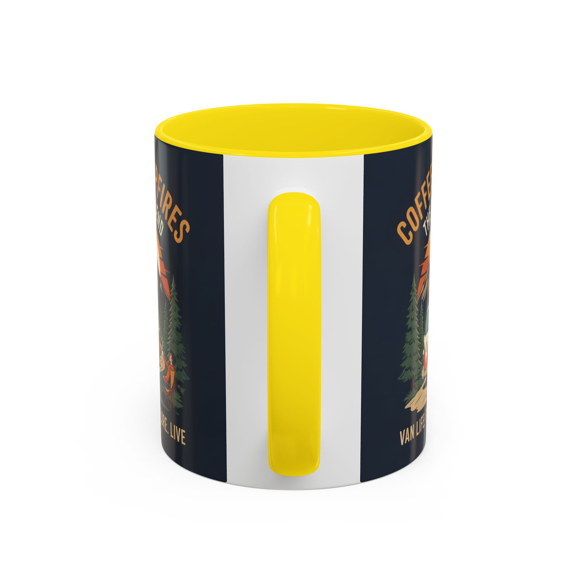 Accent Coffee Mug (11, 15oz) — "Coffee and campfires"