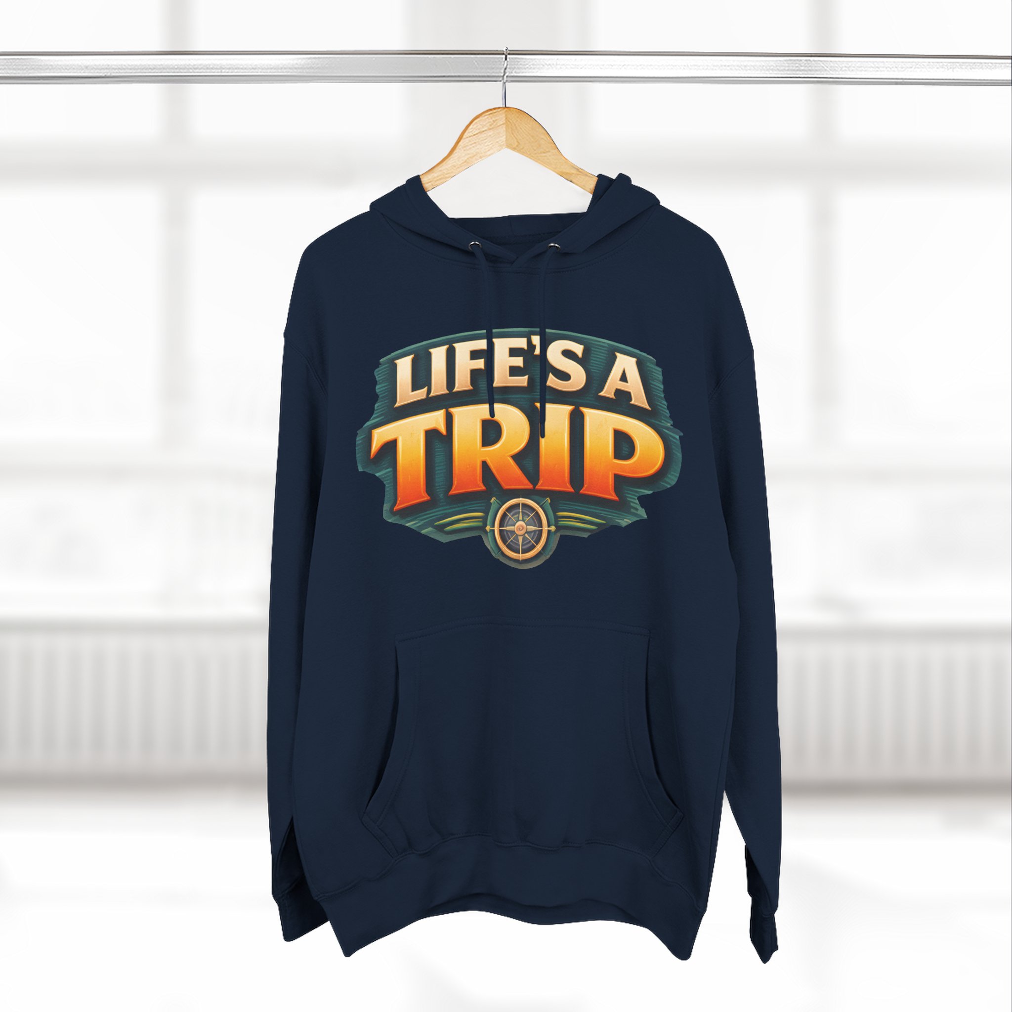 Three-Panel Fleece Hoodie - "Life s A Trip" Design Scenic-Line