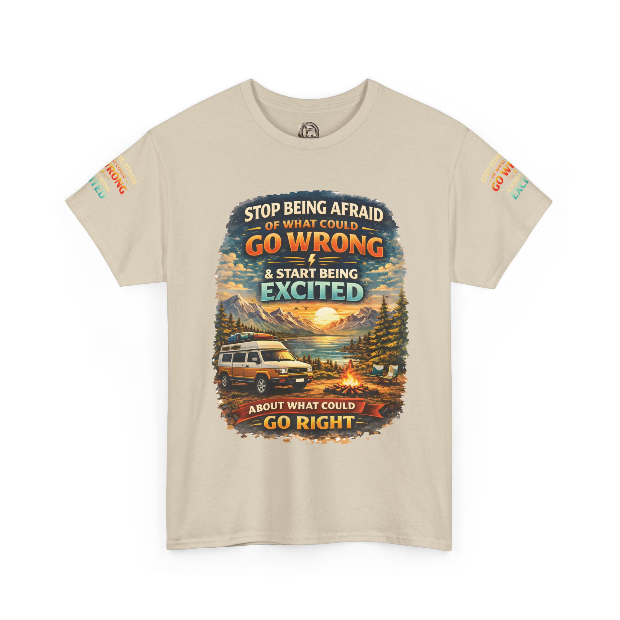 10562343908825737343_2048.jpeg Unisex Heavy Cotton Tee — "Stop Being Afraid Of What Could Go Wrong" Design Scenic-Line