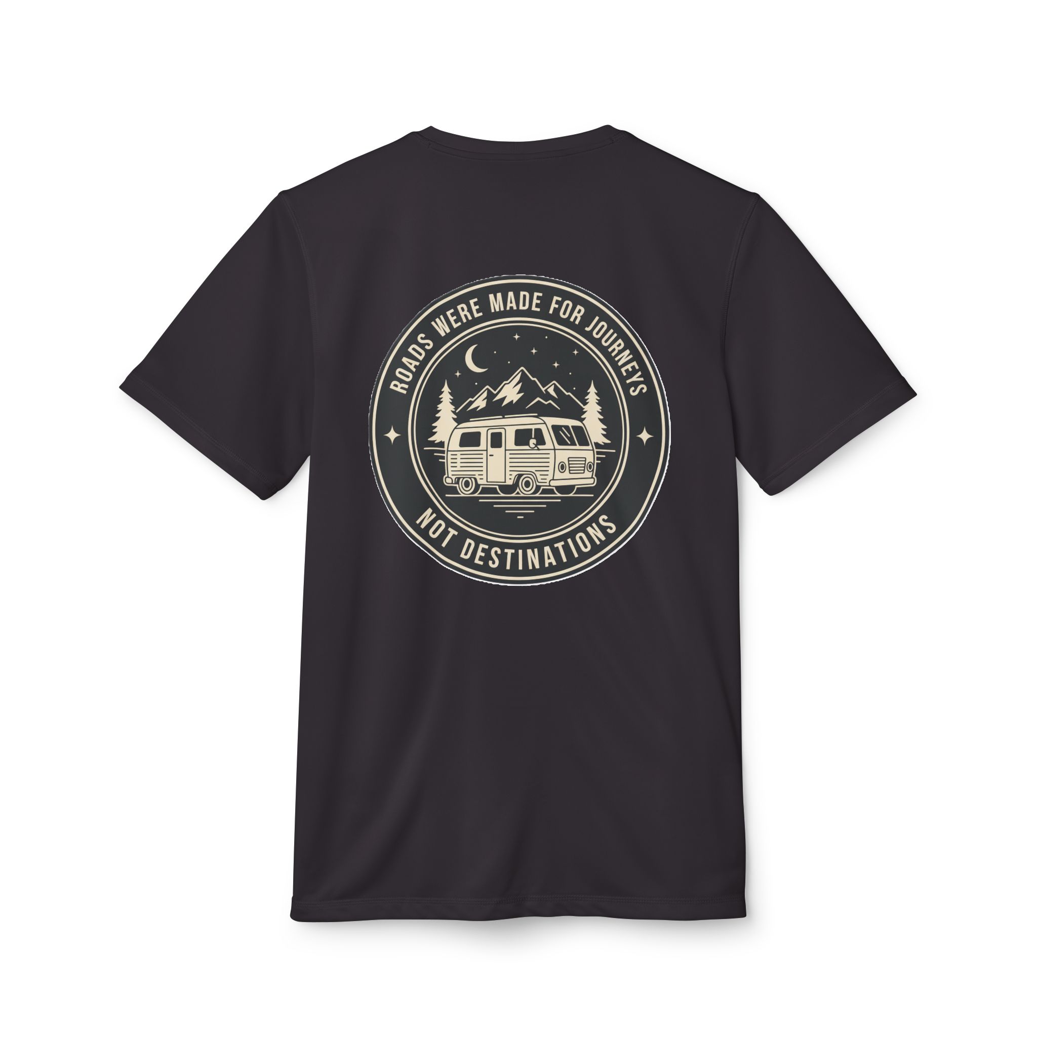 T-Shirt(Adidas) — 'ROAD WHERE MADE FOR JOURNEYS-NOT DESTINATIONS' (font + back printed) Brand Adidas