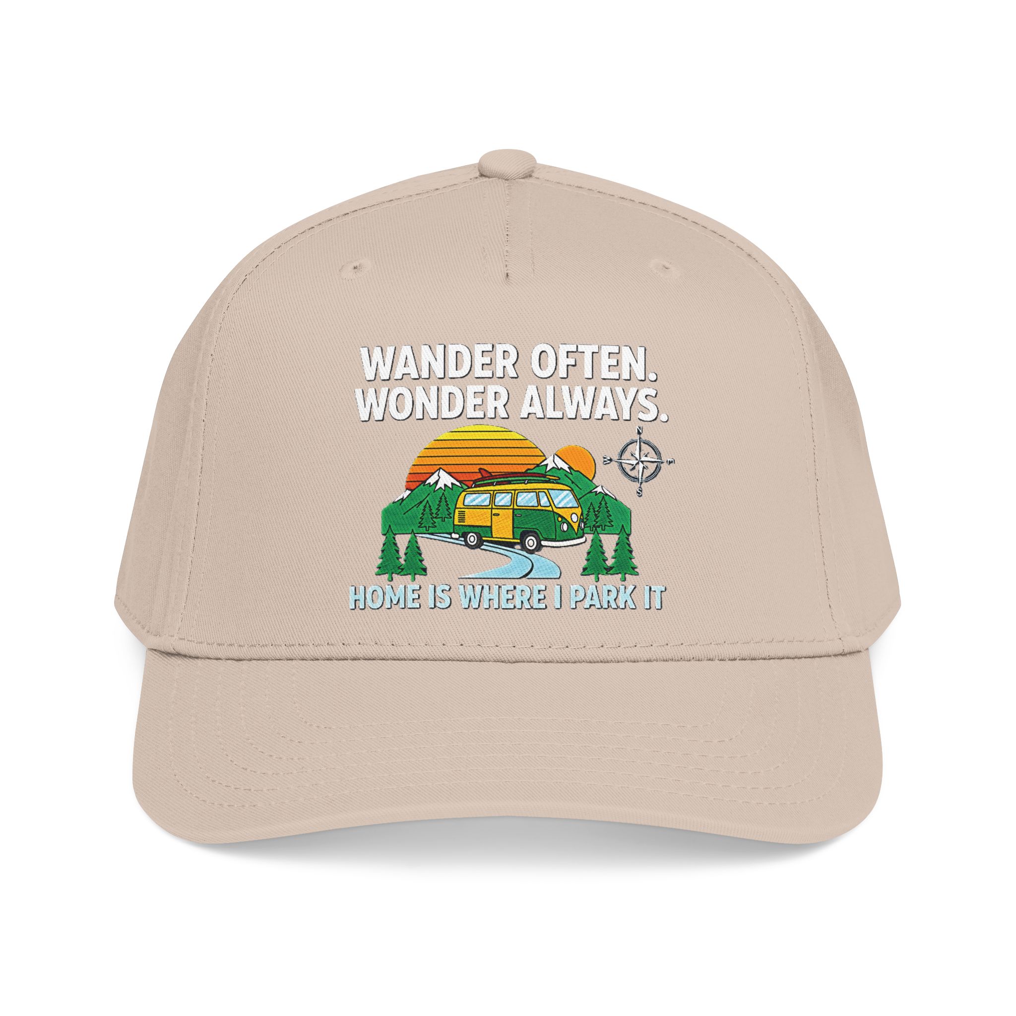 Baseball Cap — "Fueled by Exploration" Adventure Is My Compass Camper Hat