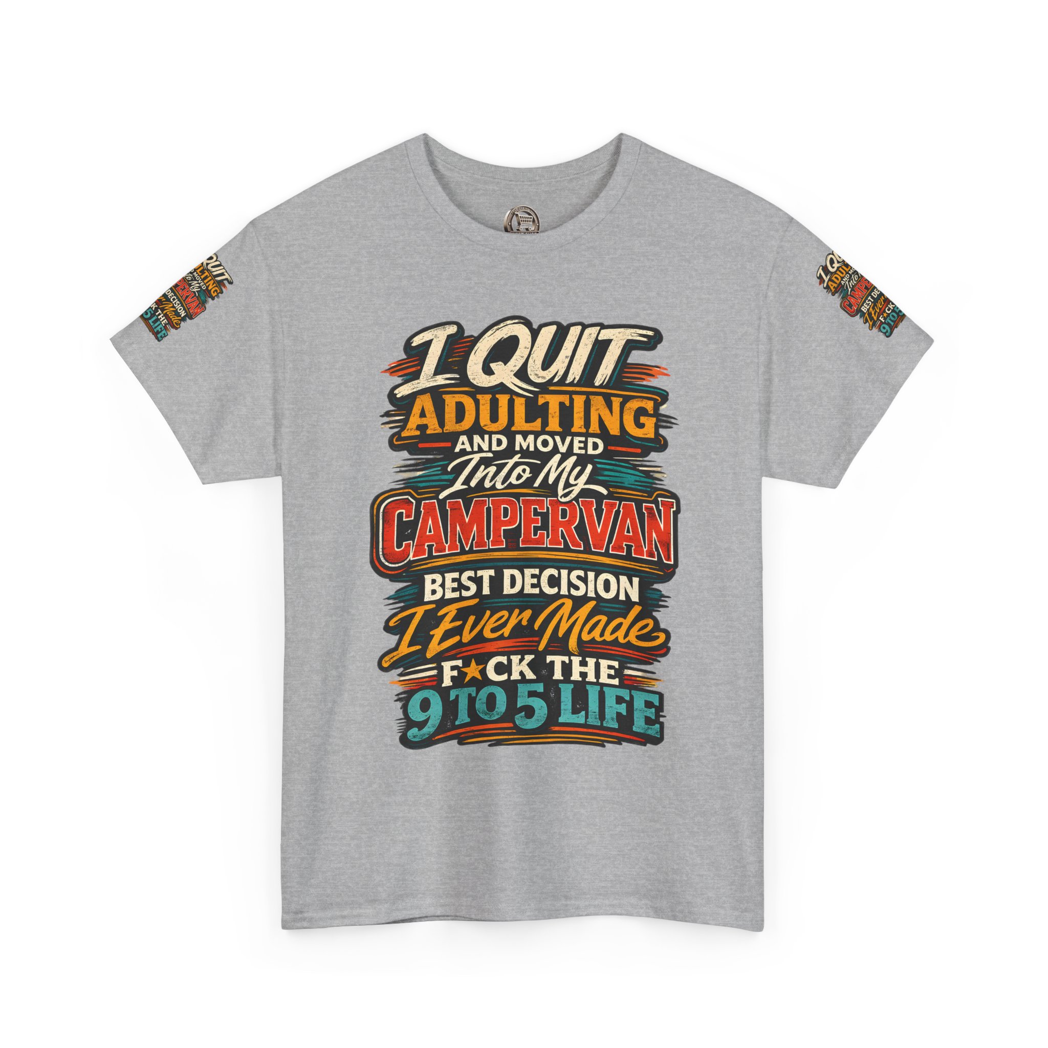 Unisex Heavy Cotton Tee — "I Quit Adulting" Design F**K-Line