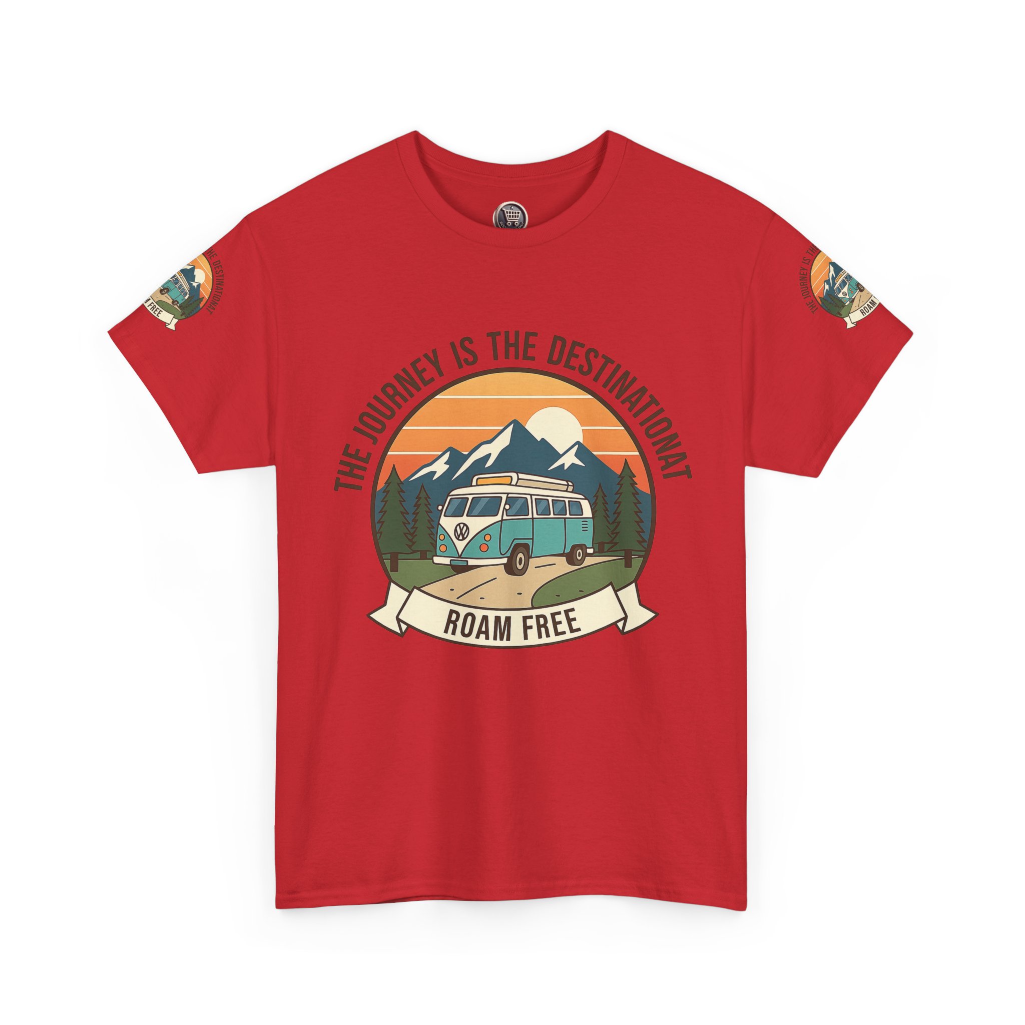 Unisex Heavy Cotton Tee — "The Journey Is The Destination" Roam Free Travel Shirt