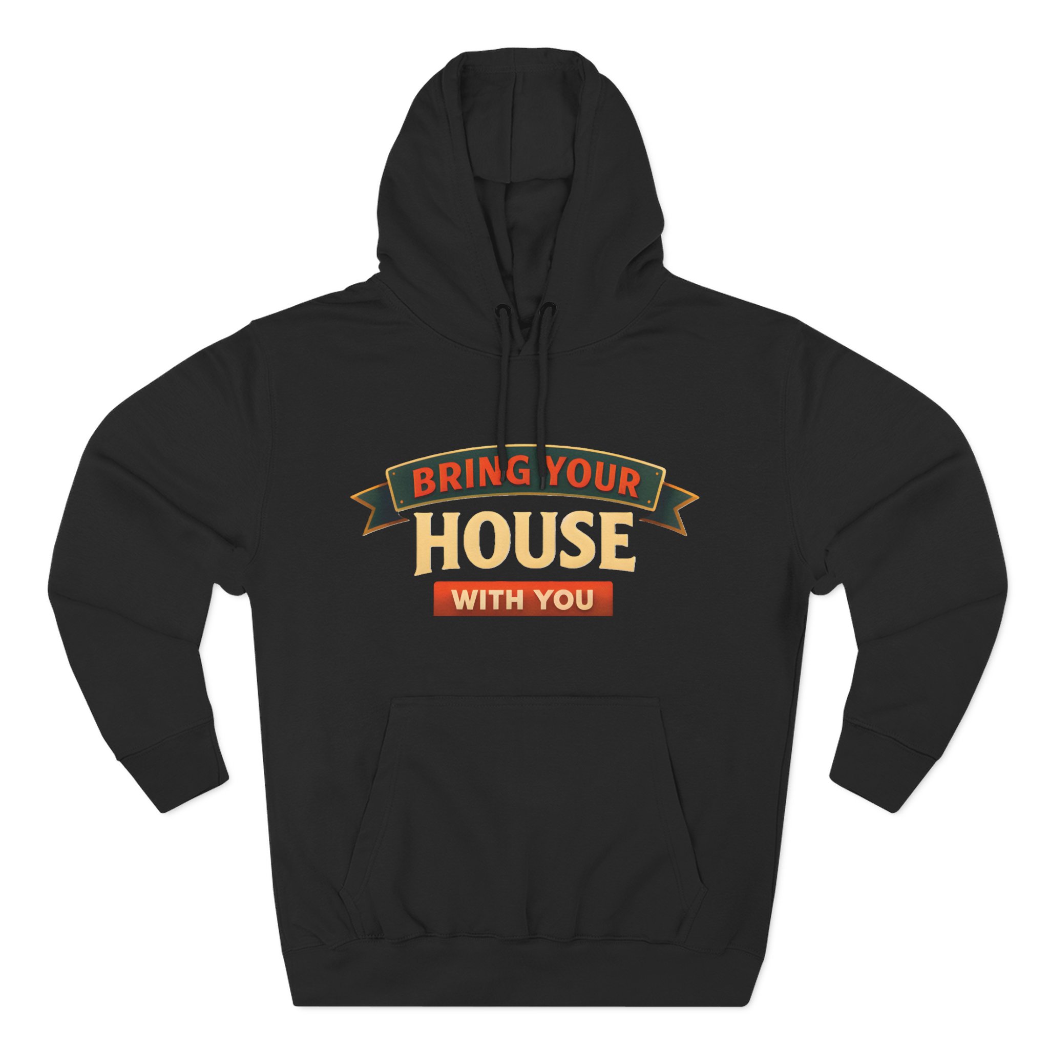 Three-Panel Fleece Hoodie - "Live Is A Journey-Bring Your House With You" Design Scenic-Line