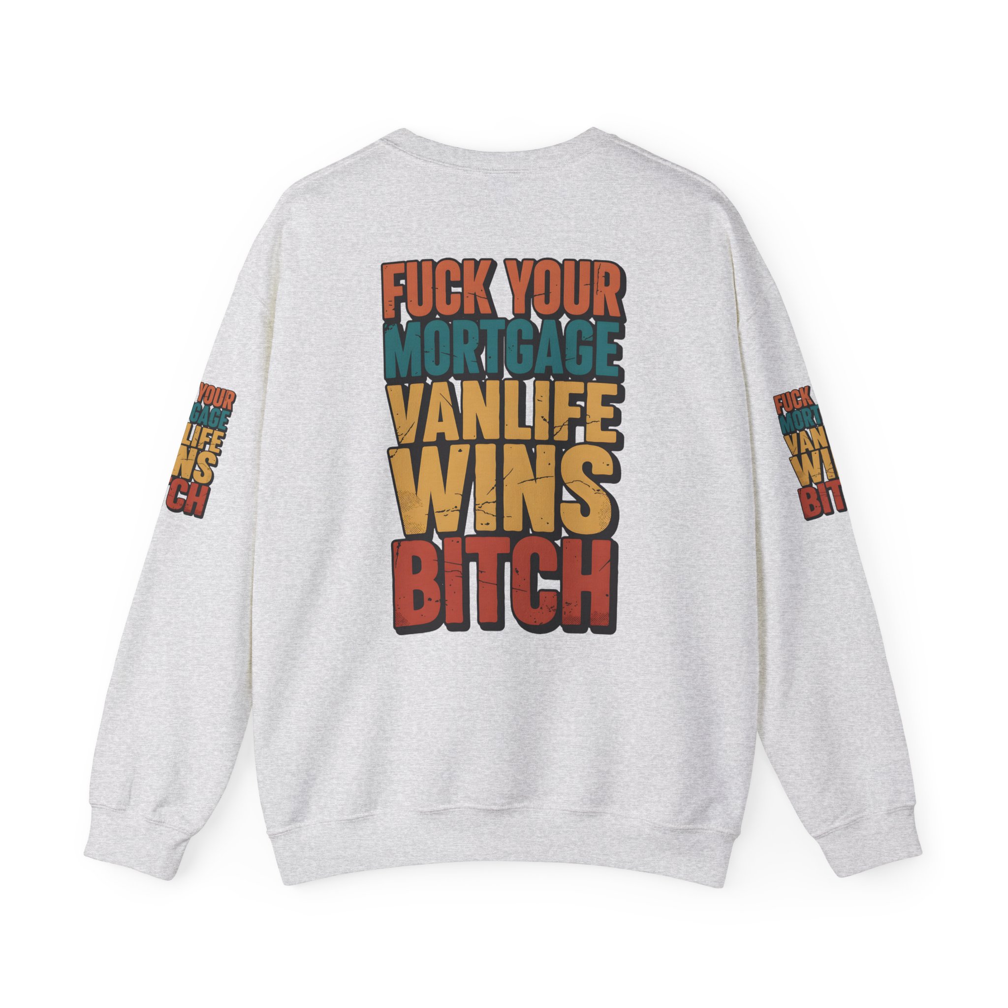 Unisex Heavy Blend™ Crewneck Sweatshirt — "Fuck Your Mortgage" Design F**K-Line