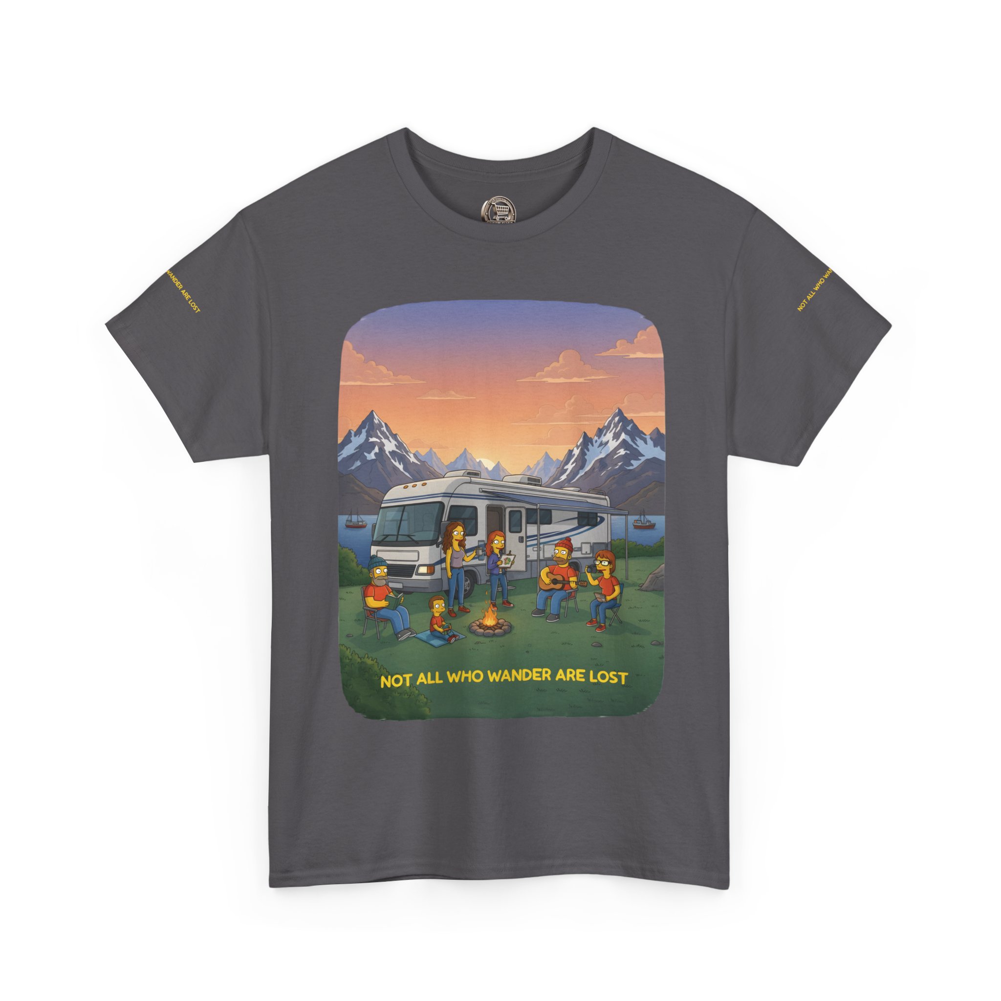 Unisex Heavy Cotton Tee — "Not All Who Wander Are Lost" Design Sitcom-Line