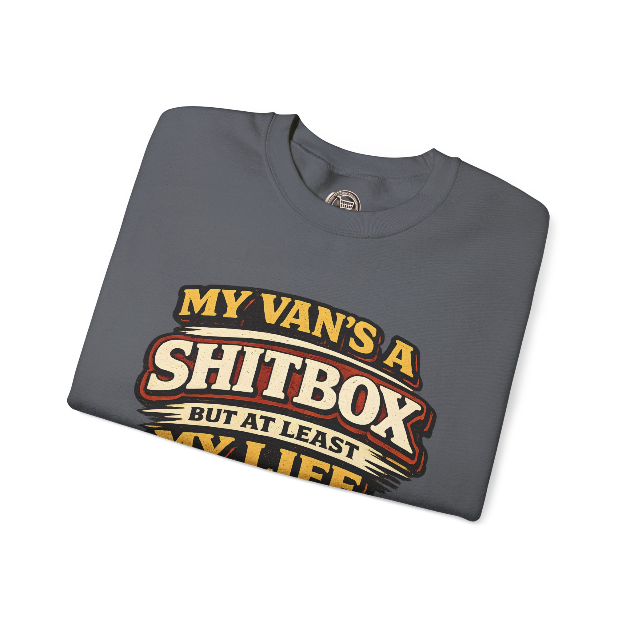 10595008943976081874_2048.jpeg Unisex Heavy Blend™ Crewneck Sweatshirt — "My Van`s A Shitbox" Design F**K-Line