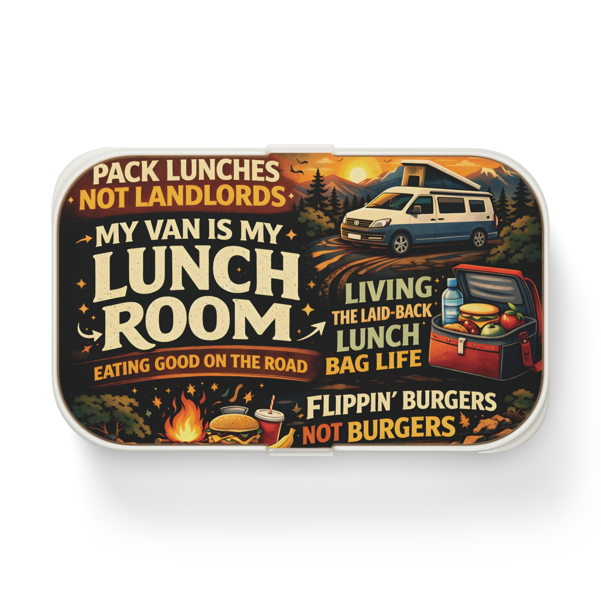 Adventure Camper Bento Box — 'My Van Is My Lunchroom' Camper Lunchbox