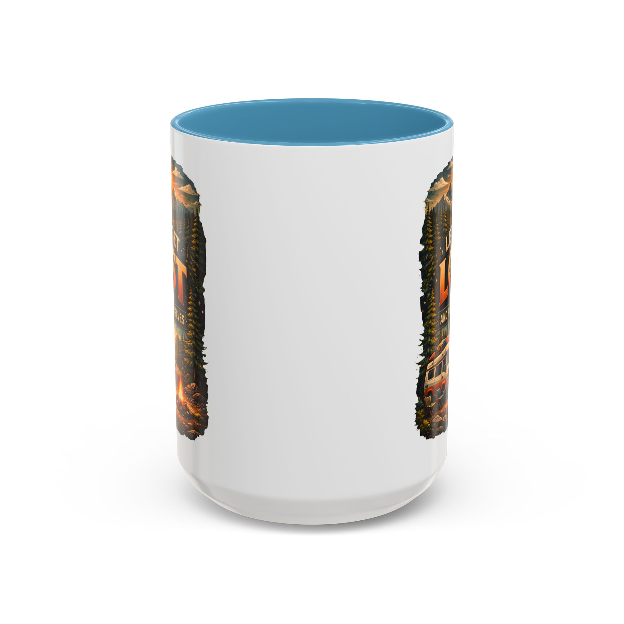 Accent Coffee Mug (11, 15oz) — "Let´s Get Lost And Find Ourselfs" Design Scenic-Line