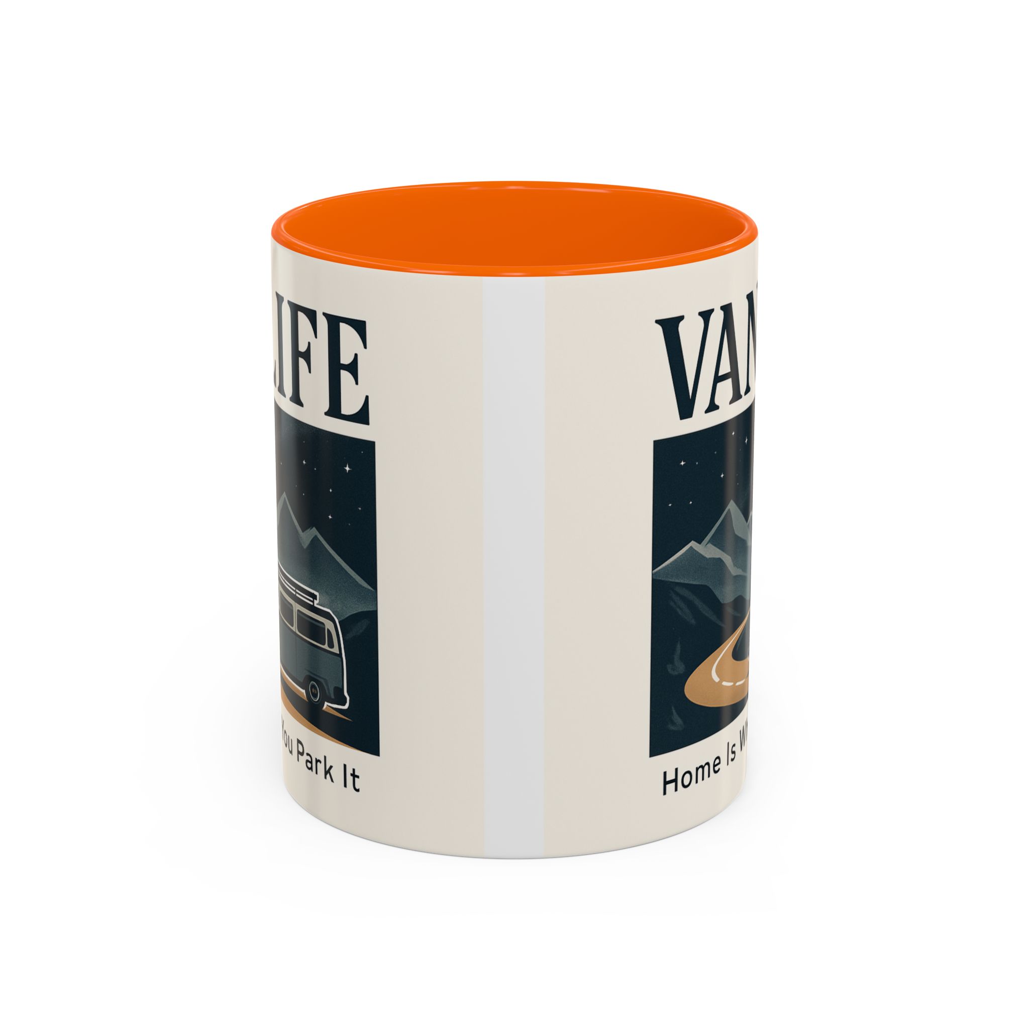 Coffee Mug — "Vanlife - Home Is Where You Park It" Accent Campervan Travel Mug