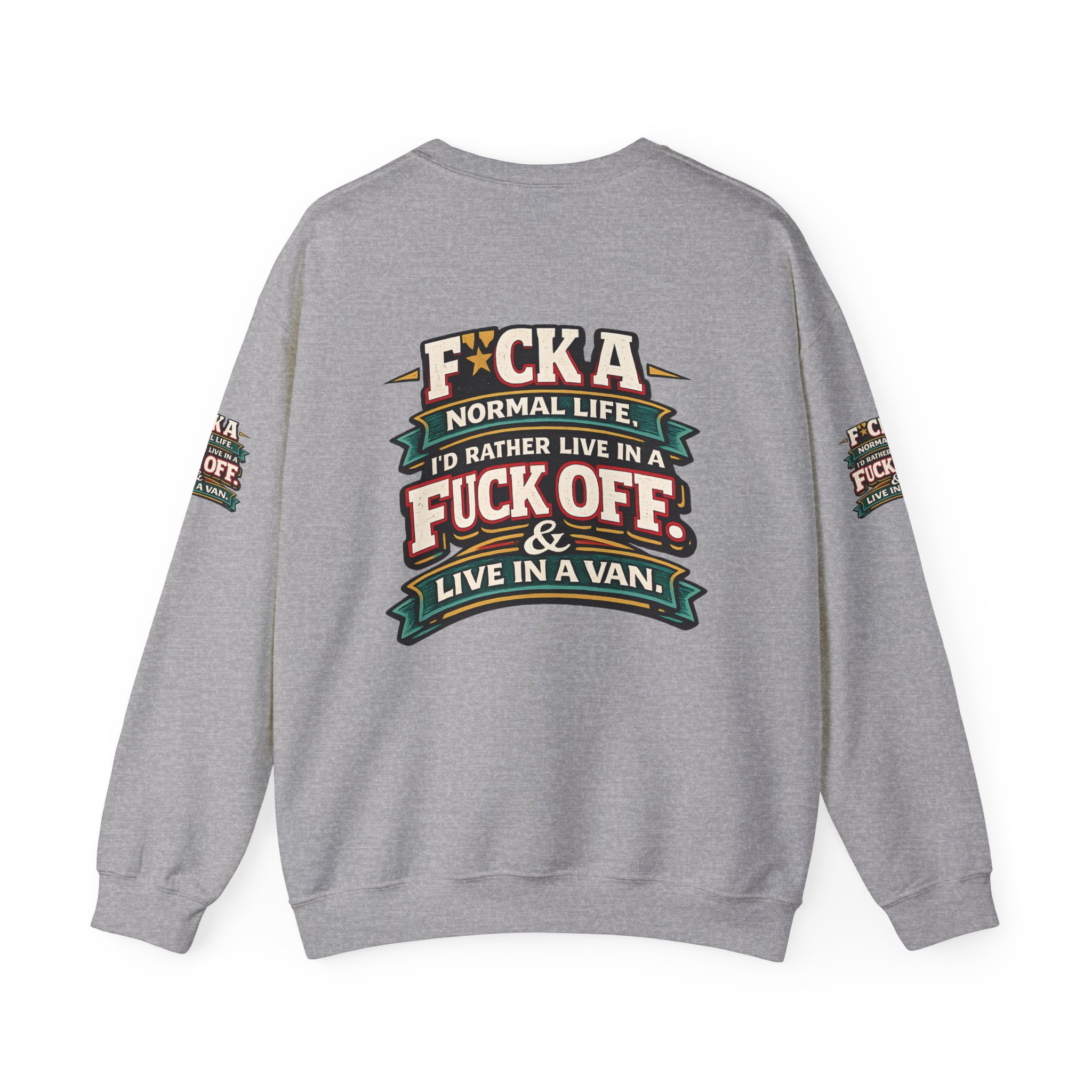 10601183936371323049_2048.jpeg Unisex Heavy Blend™ Crewneck Sweatshirt — "Fuck A Normal Life" Design F**K-Line