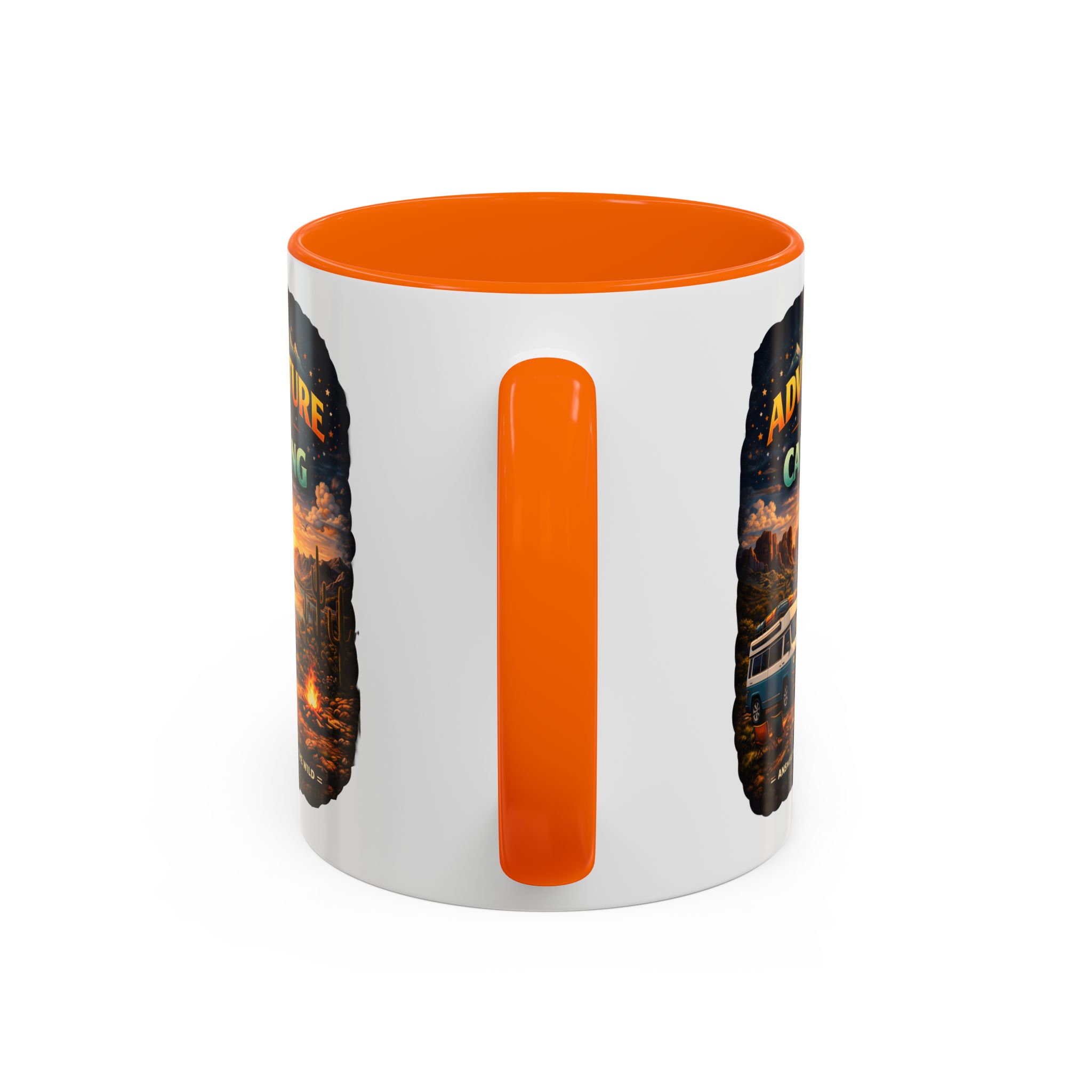 Accent Coffee Mug (11, 15oz) — "Adventure Is Calling" Design Scenic-Line