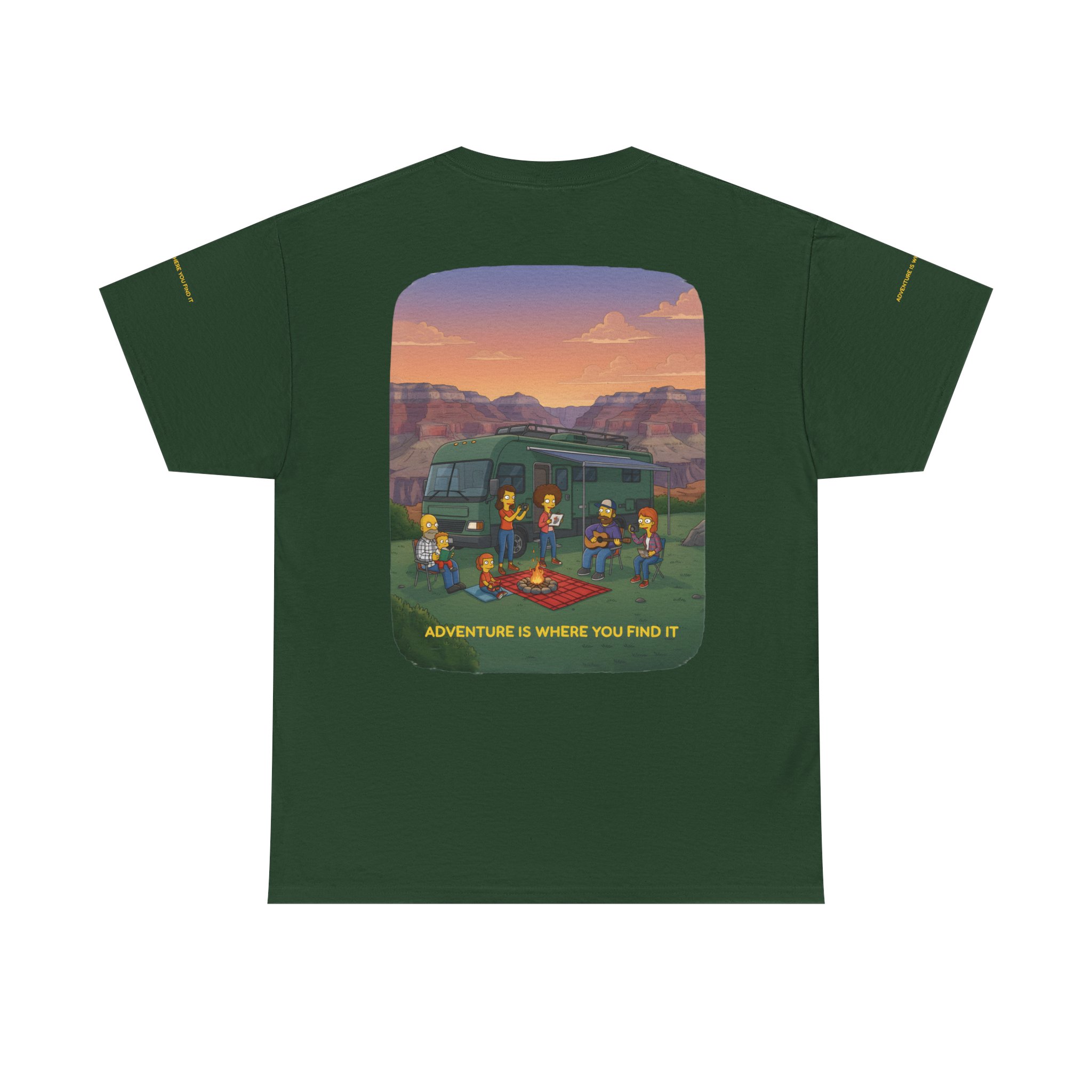 Unisex Heavy Cotton Tee — "Adventure Is Where You Find It" Design Sitcom-Line