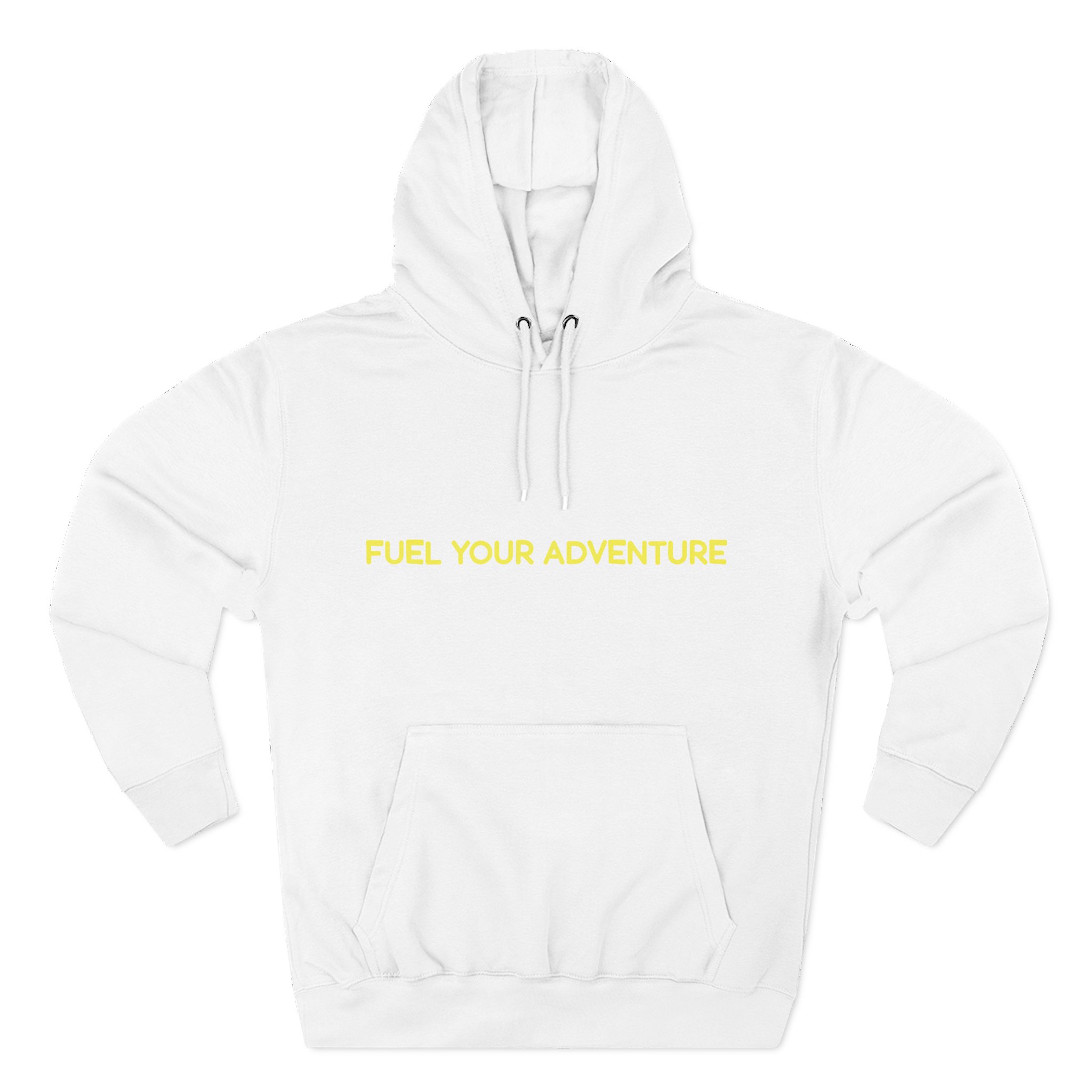 Three-Panel Fleece Hoodie - "Fuel Your Adventure" Design Sitcom-Line