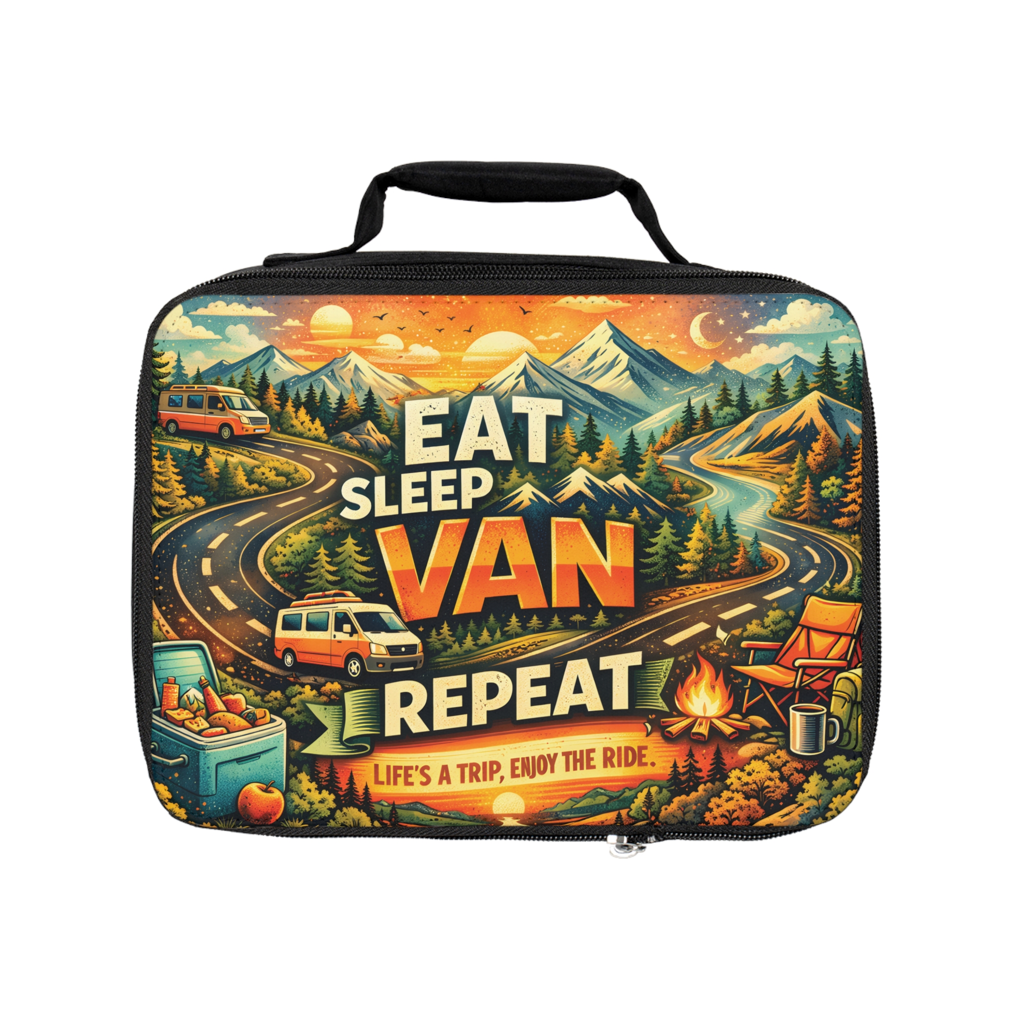 Adventure Lunch Bag — "Eat Sleep Van Repeat" Insulated Camper Lunchbox