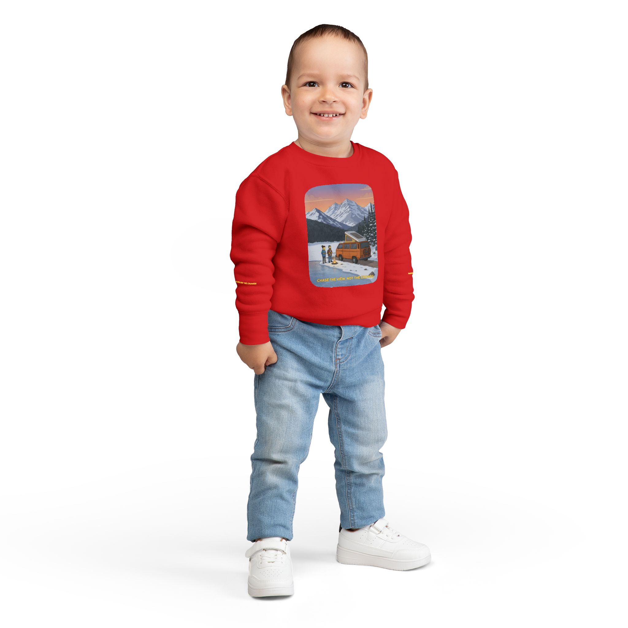 Toddler Sweatshirt - "Chase The Views-Not The Crowds" (Design Sitcom-Line)