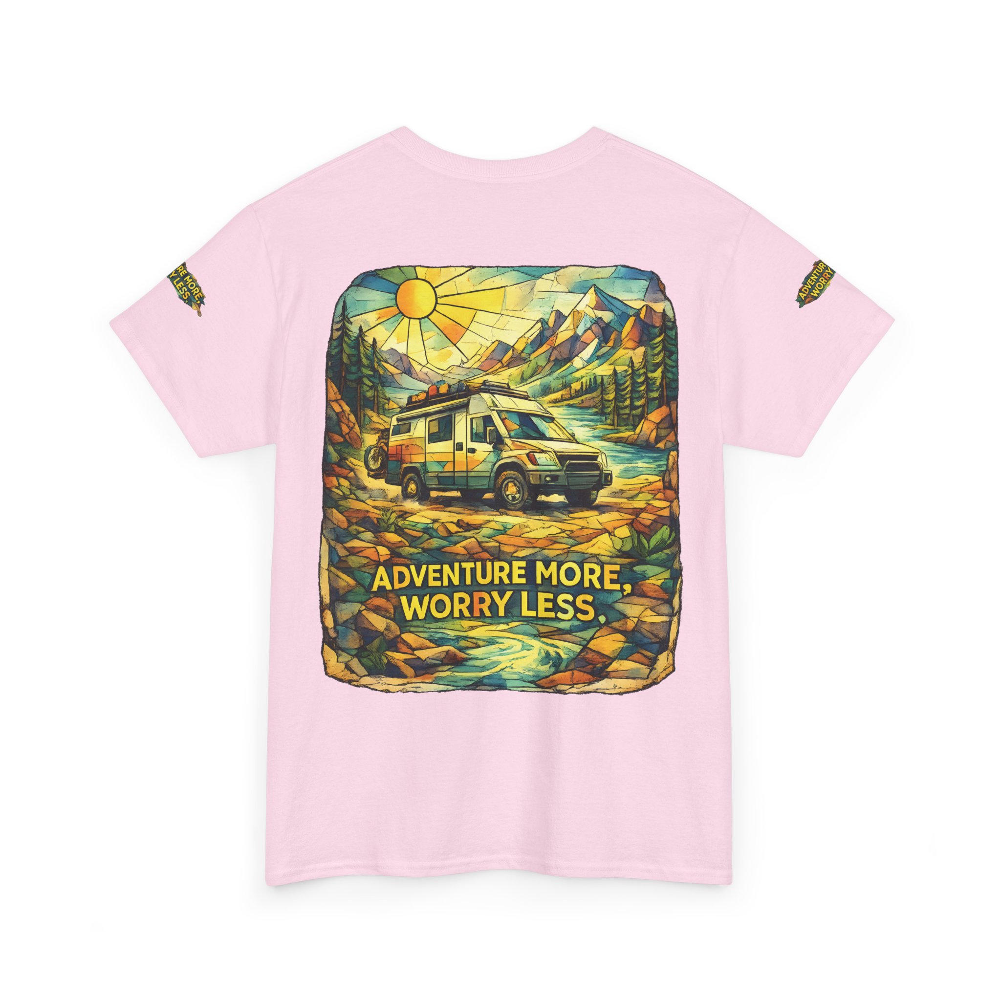 10607524511512196161_2048.jpeg Unisex Heavy Cotton Tee — "Adventure More Worry Less" Design Cubic-Line