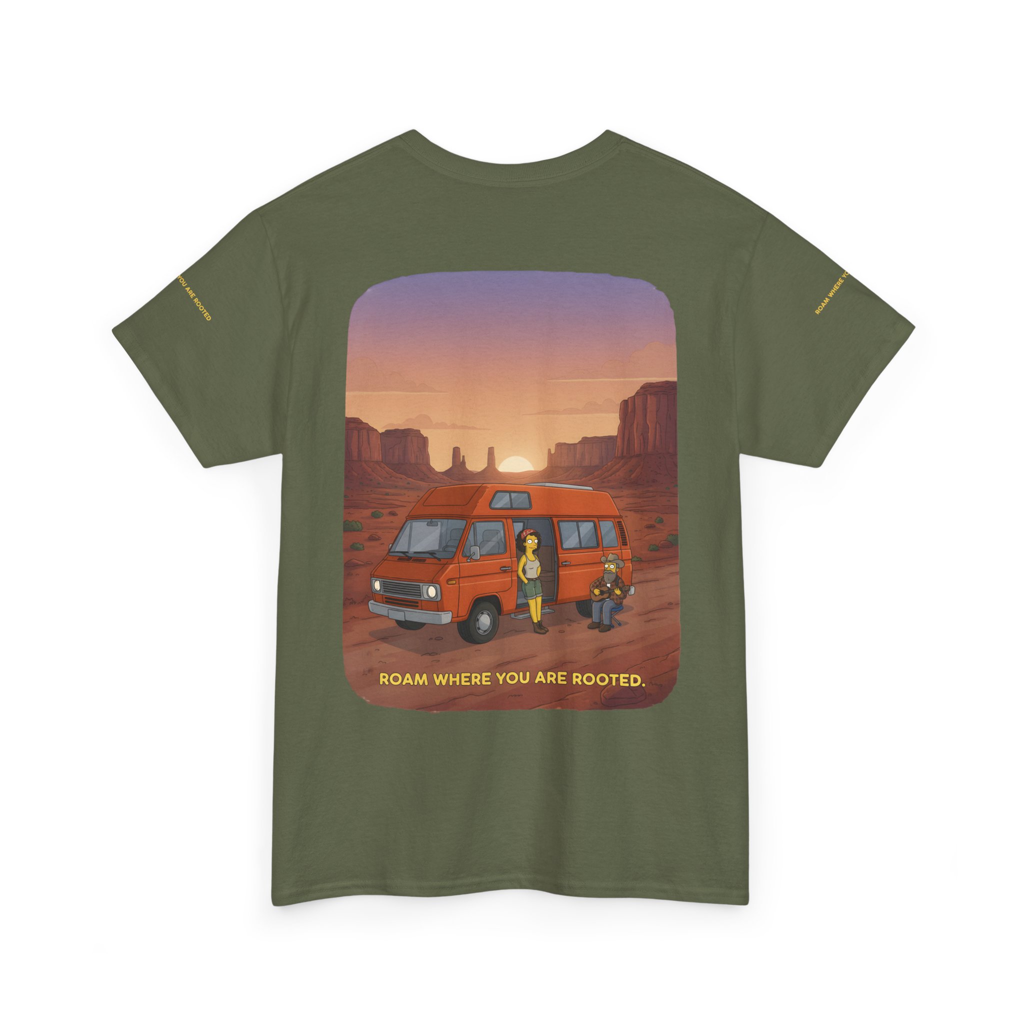 Unisex Heavy Cotton Tee — "Roam Where You Are Rooted" Design Sitcom-Line