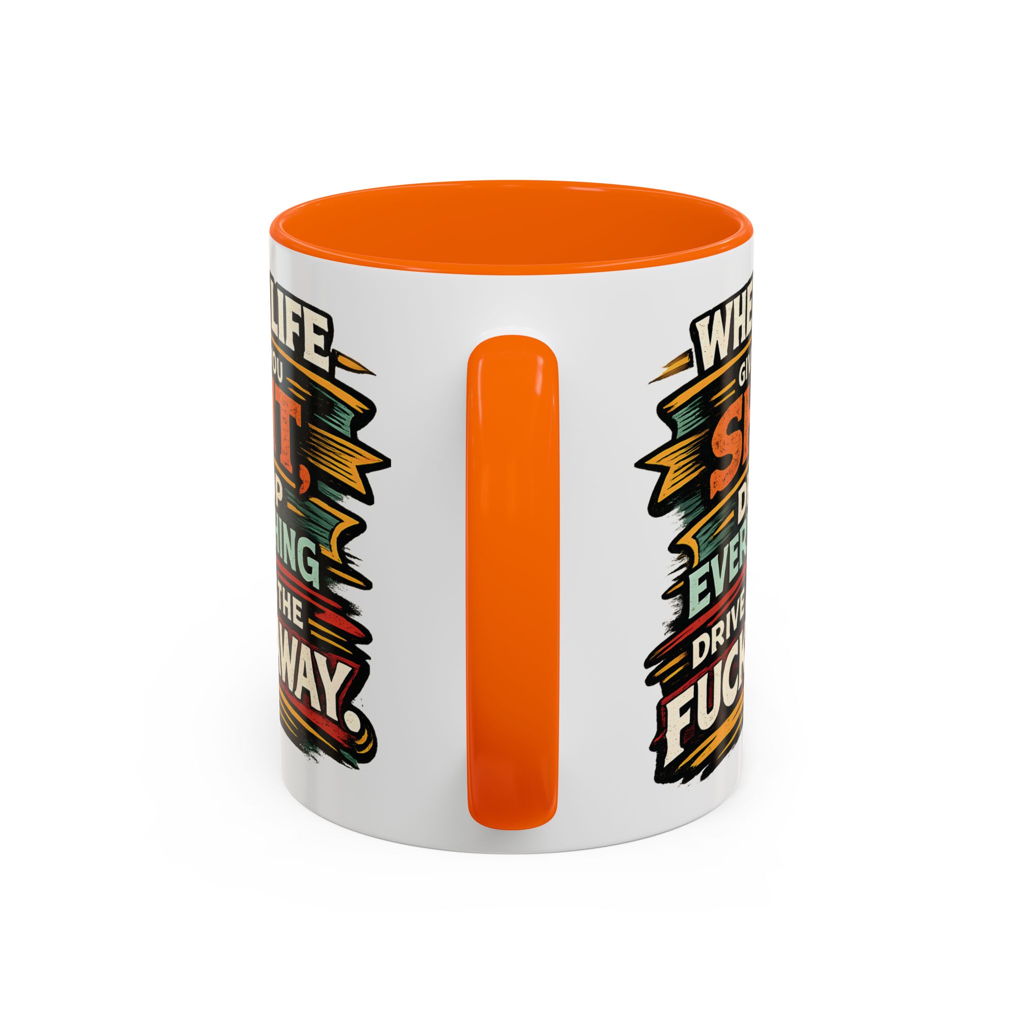 Accent Coffee Mug (11, 15oz) — "When Live Gives You Shit" Design F**K-Line