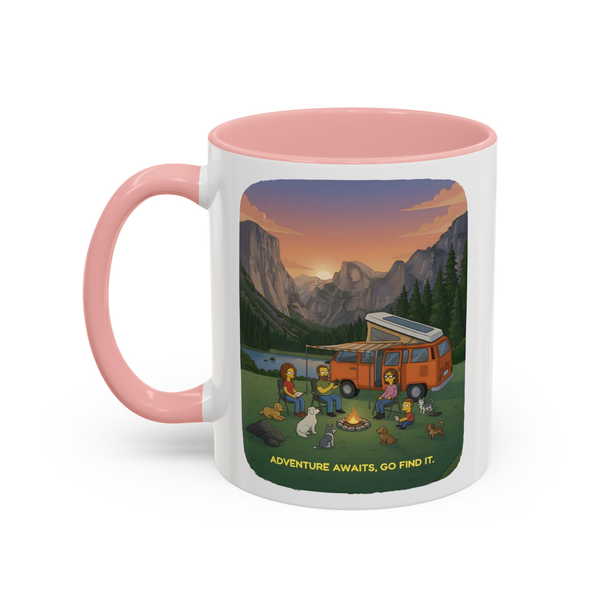 Accent Coffee Mug (11, 15oz) — "Adventure Awaits-Go Find It"" Design Sitcom-Line