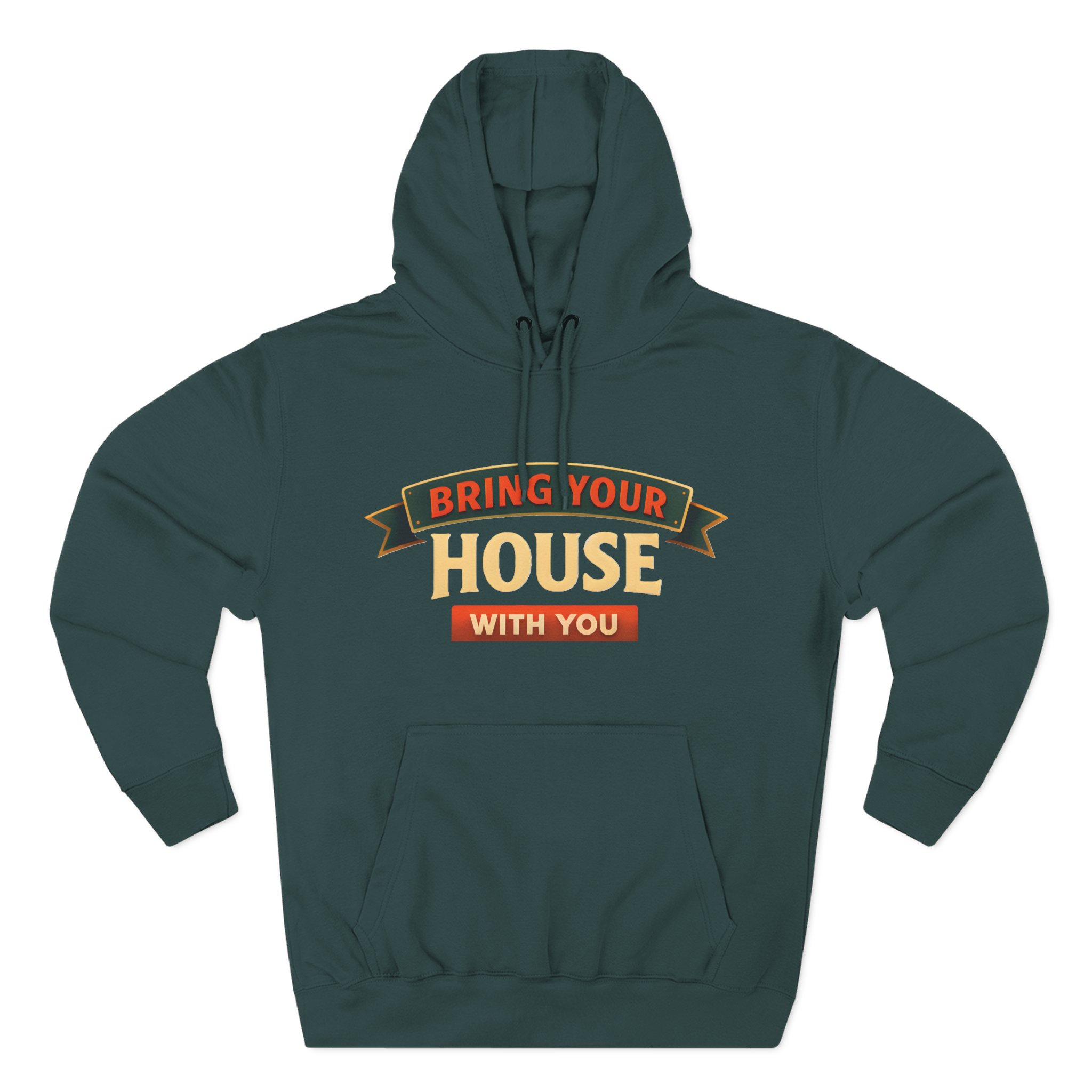 Three-Panel Fleece Hoodie - "Live Is A Journey-Bring Your House With You" Design Scenic-Line