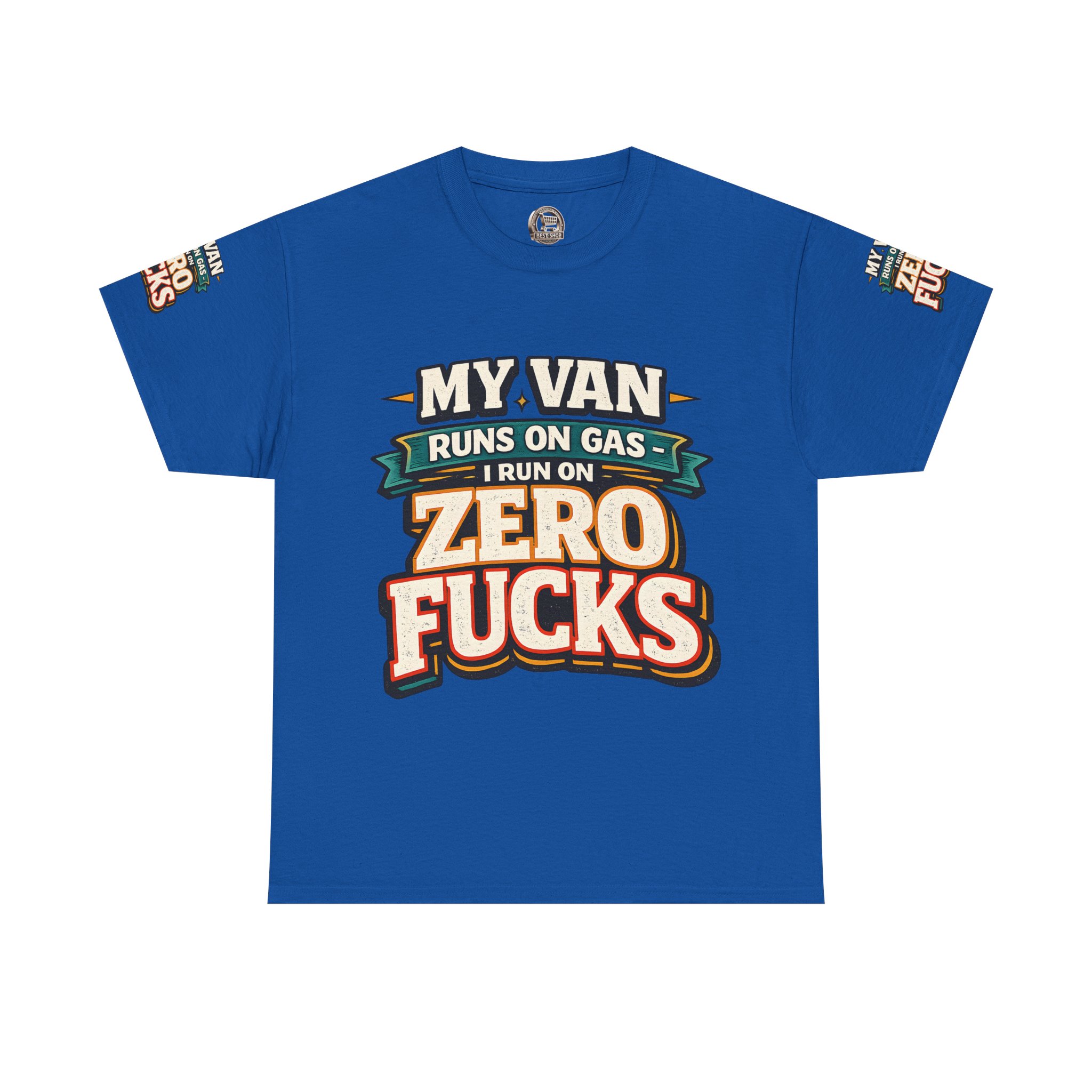 Unisex Heavy Cotton Tee — "My Van Runs On Gas" Design F**K-Line
