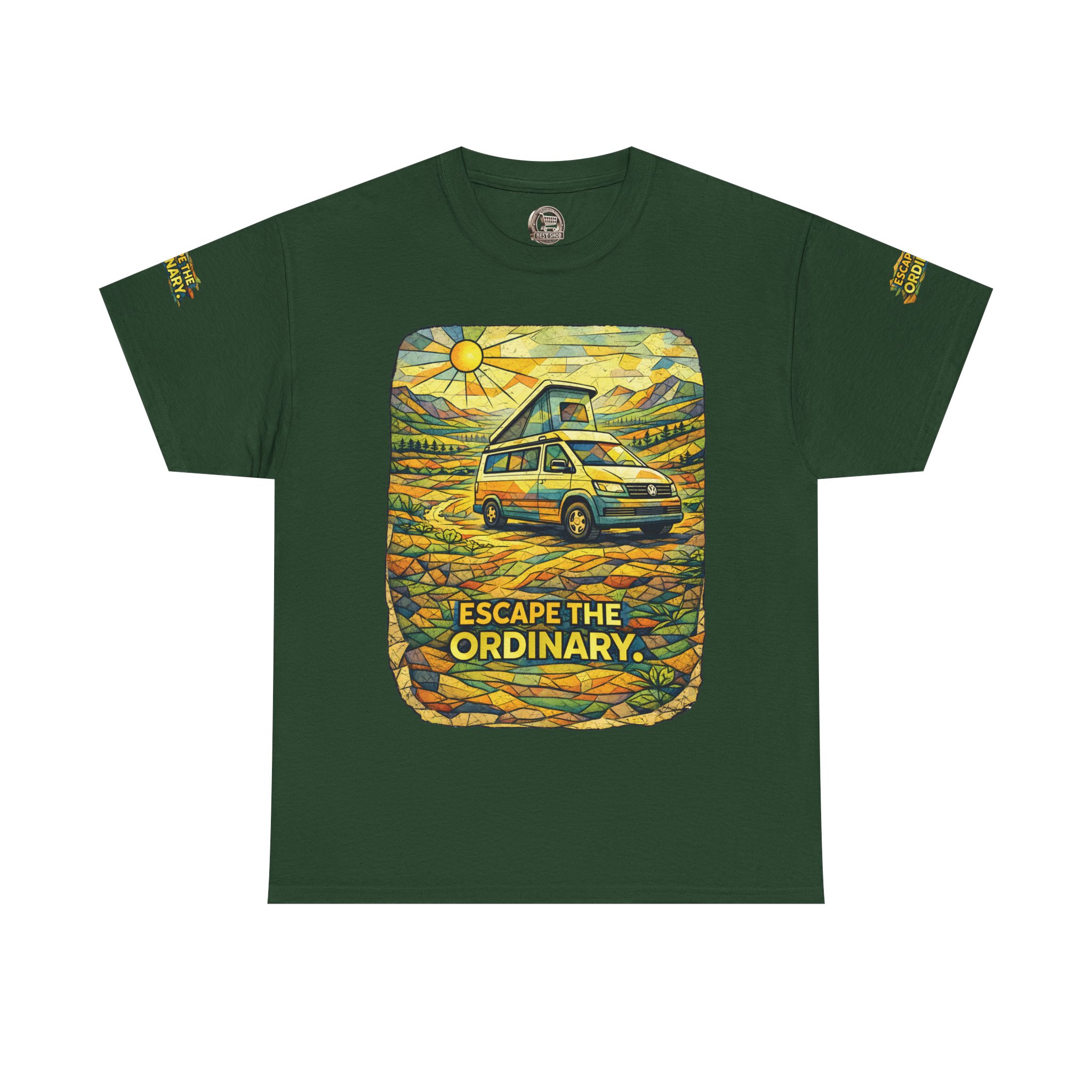 10634988651937083933_2048.jpeg Unisex Heavy Cotton Tee — "Escape The Ordinary" Design Cubic-Line