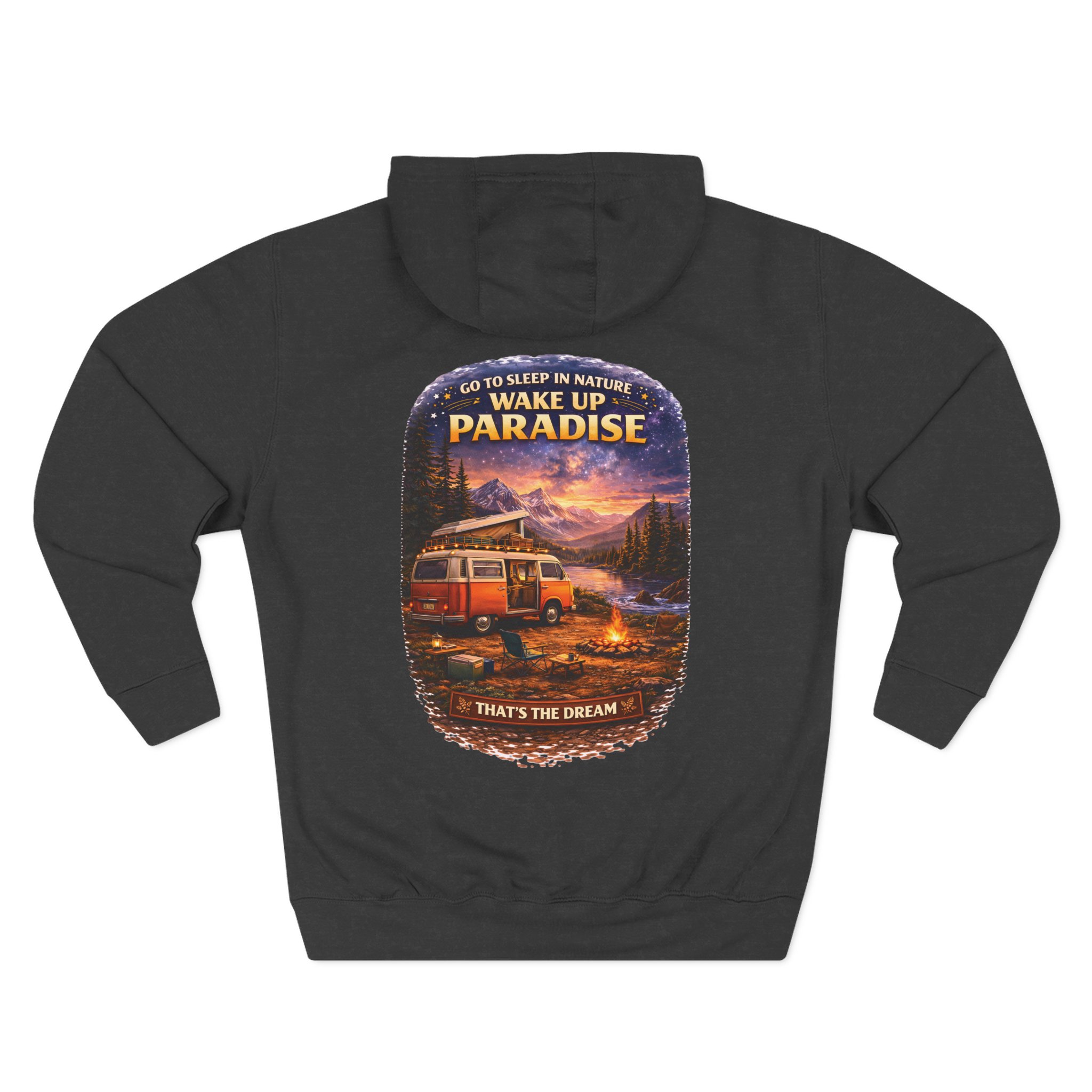 Three-Panel Fleece Hoodie - "Go To Sleep In Nature " Design Scenic-Line