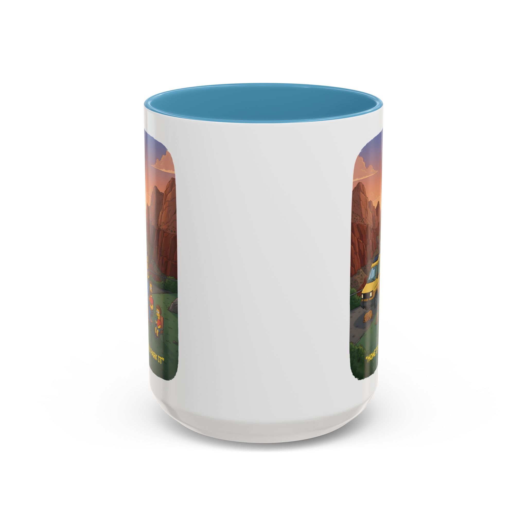 Accent Coffee Mug (11, 15oz) — "Home Is Where You Park It" Design Sitcom-Line