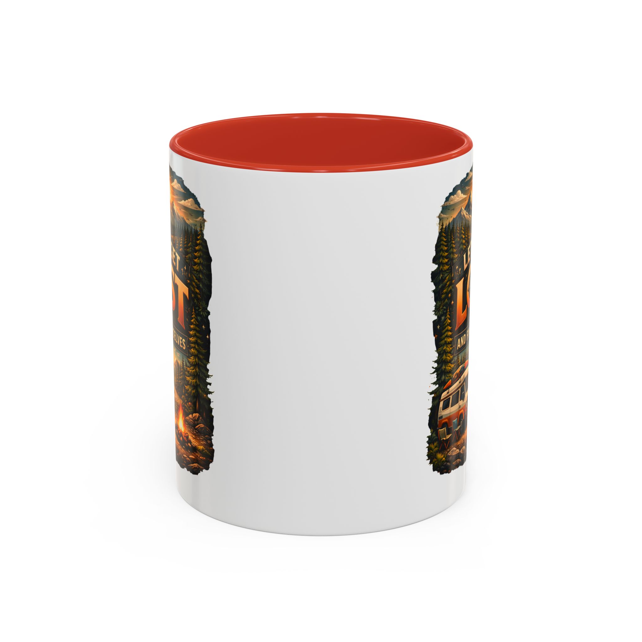 Accent Coffee Mug (11, 15oz) — "Let´s Get Lost And Find Ourselfs" Design Scenic-Line