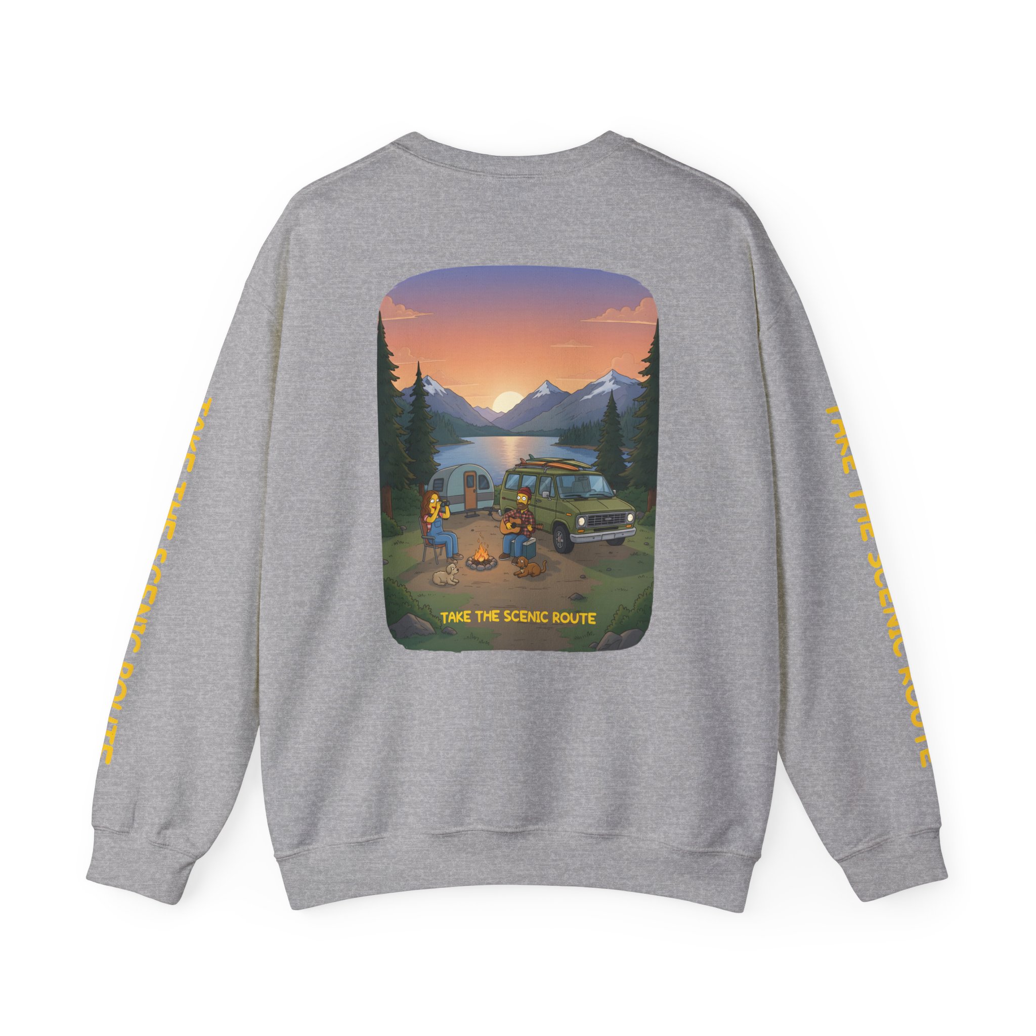 Unisex Heavy Blend™ Crewneck Sweatshirt — "Take The Scenic Route" Design Sitcom-Line