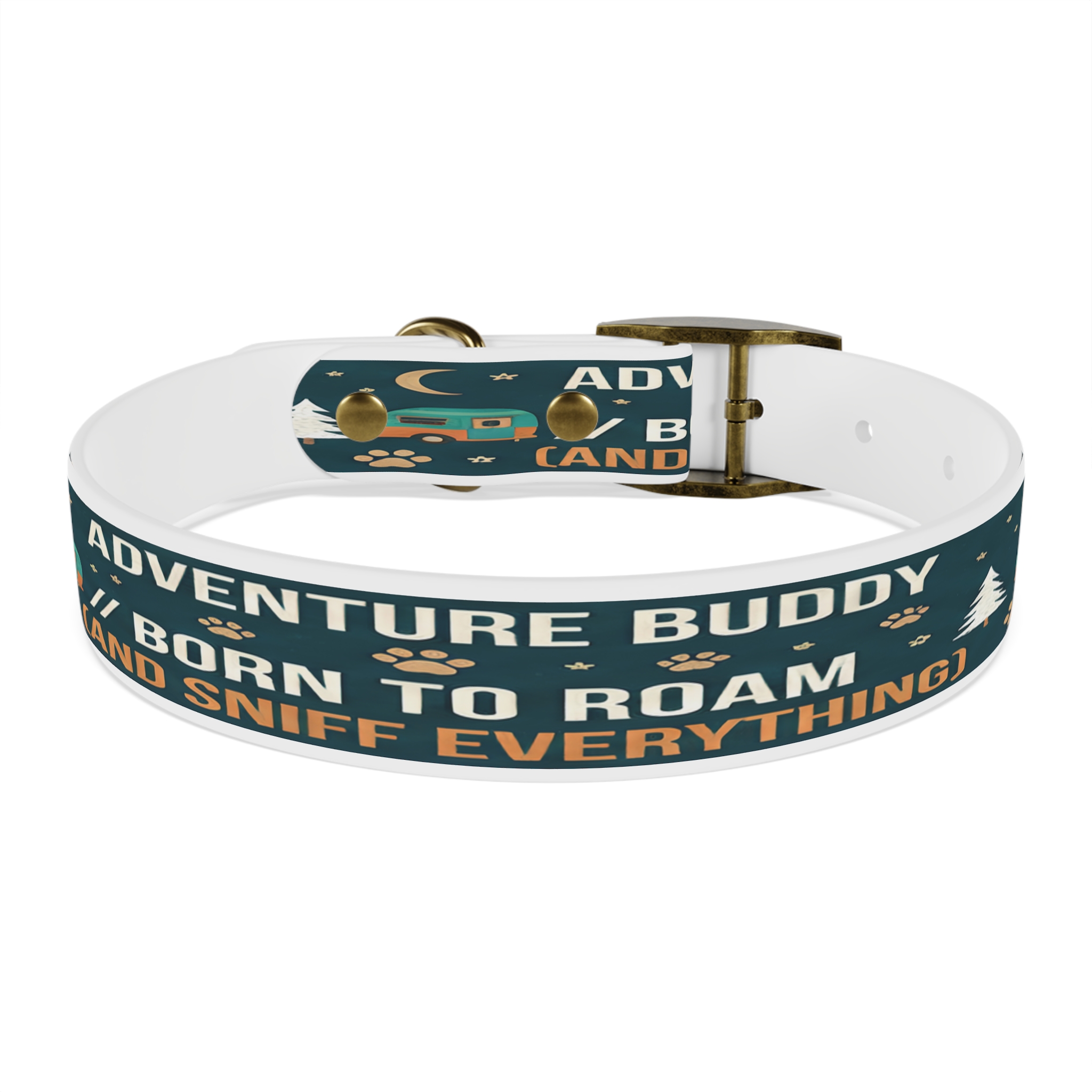 10669784315054211424_4096.jpeg Dog Collar — 'Born to Roam (and Sniff Everything)' Outdoor Pet Collar